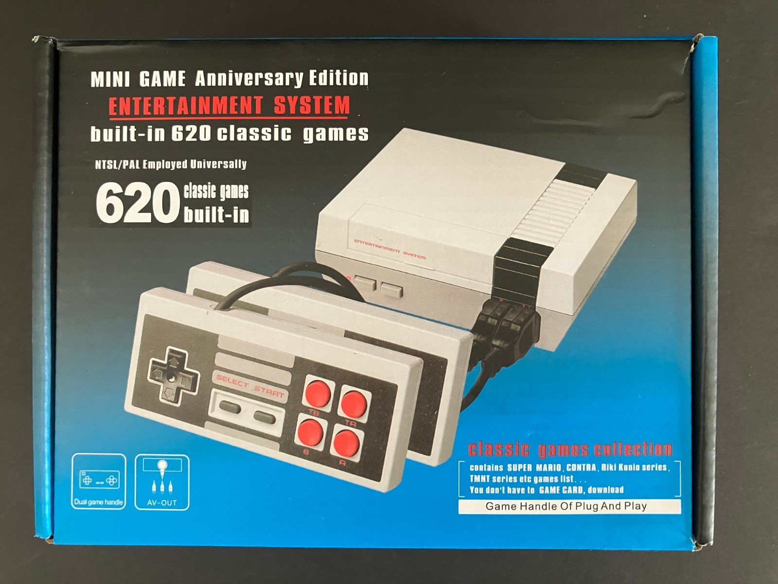 NEW Mini Game Anniversary Edition Classic Built-in 620 Classic Game (AV Out)
