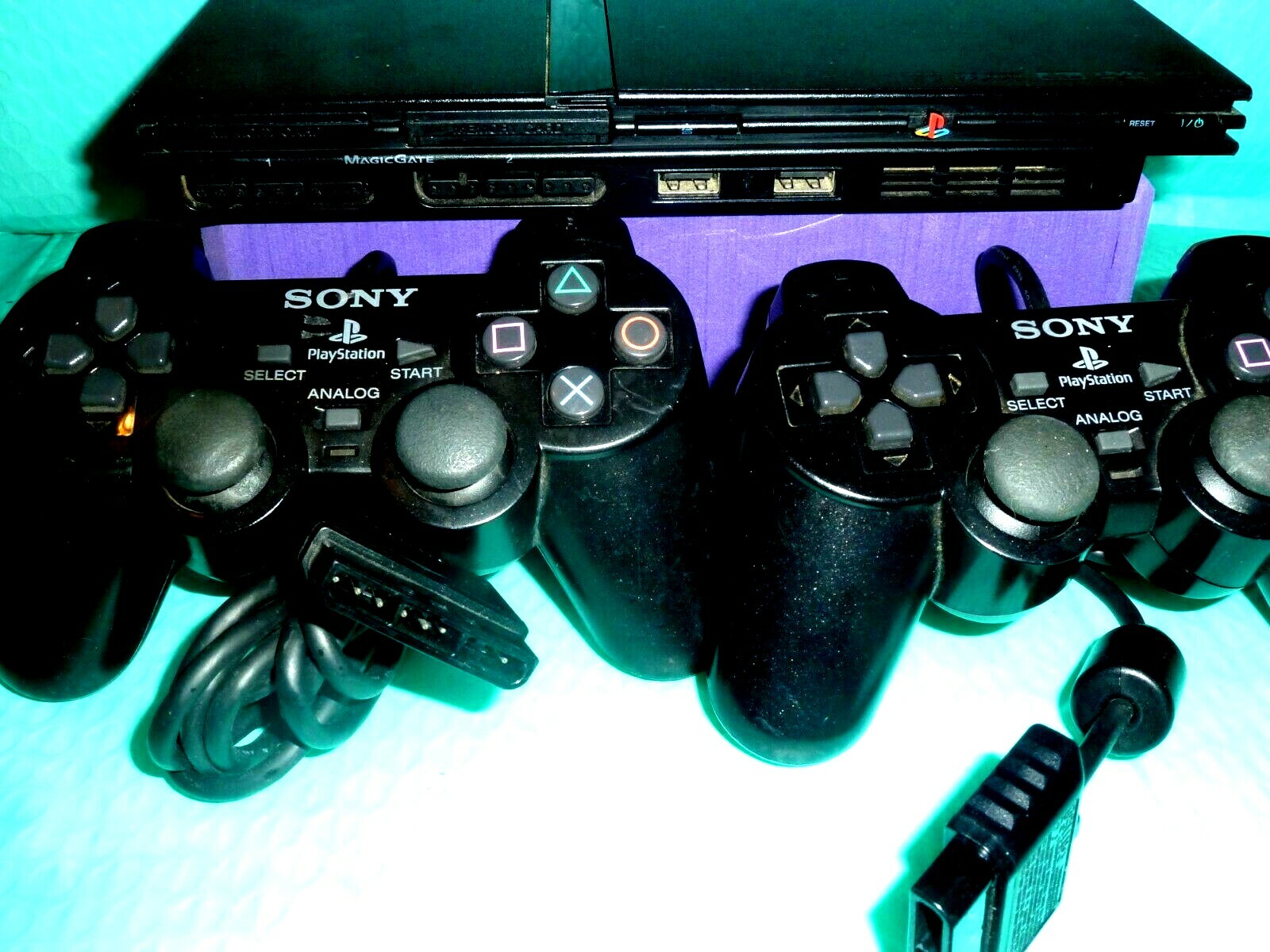 PlayStation 2 PS2 Console With 2 Controllers no Adaptor Untested for Repair