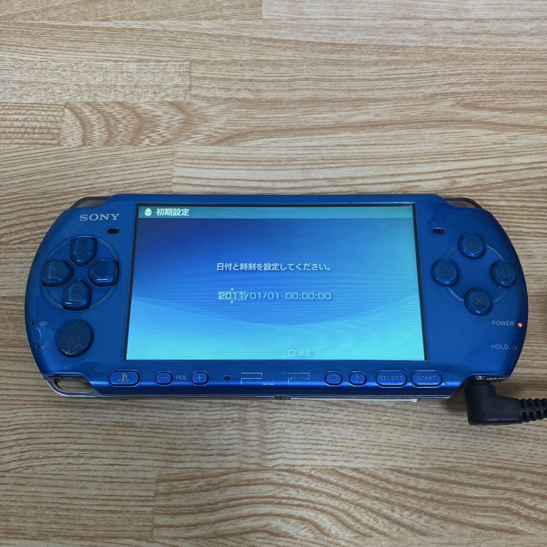 [EXCELLENT+++++] SONY PSP 3000 VB Vibrant Blue Console W/ Charger Tested JAPAN