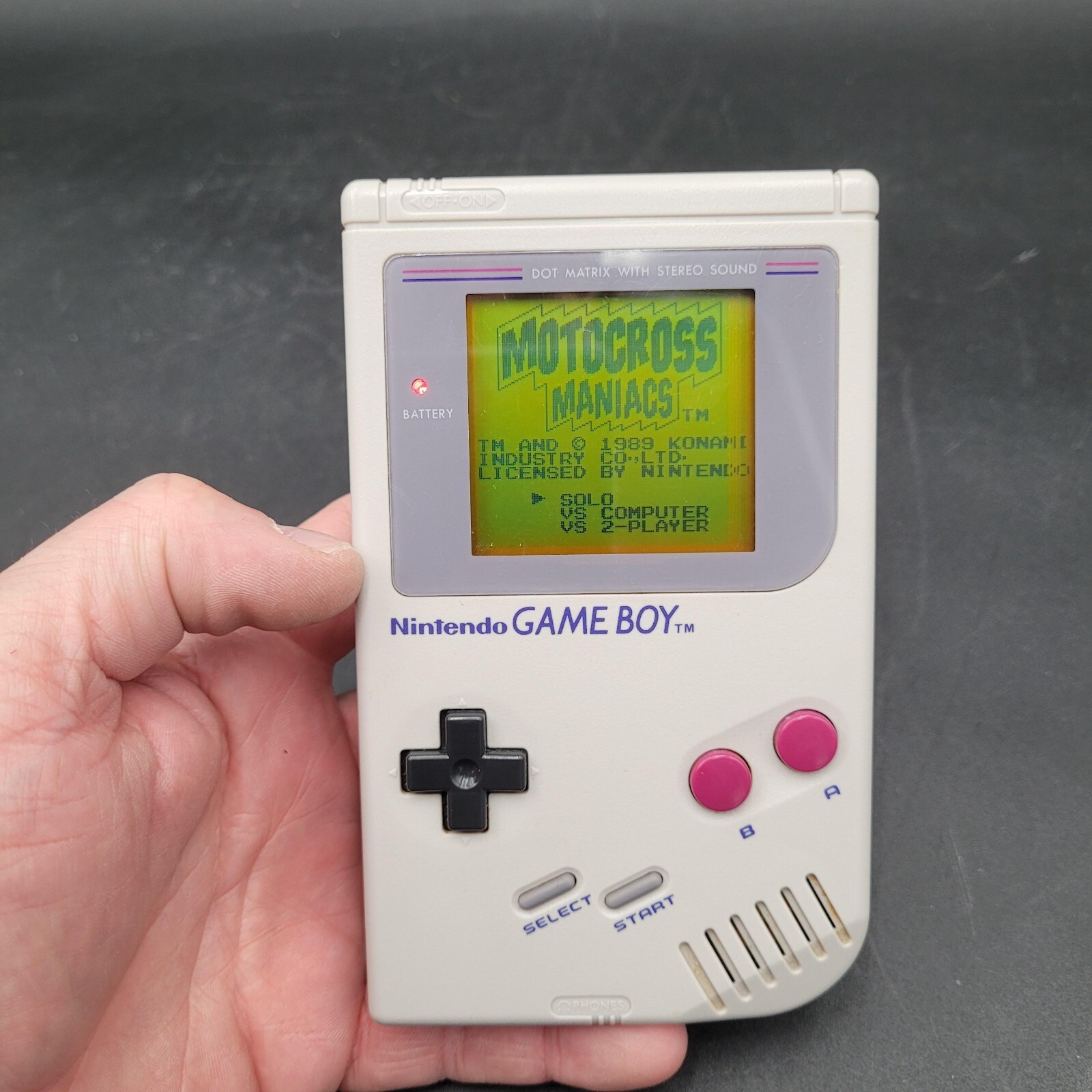 Original Nintendo Gameboy Console System w/Nuby Case Two Games Motocross+Tennis