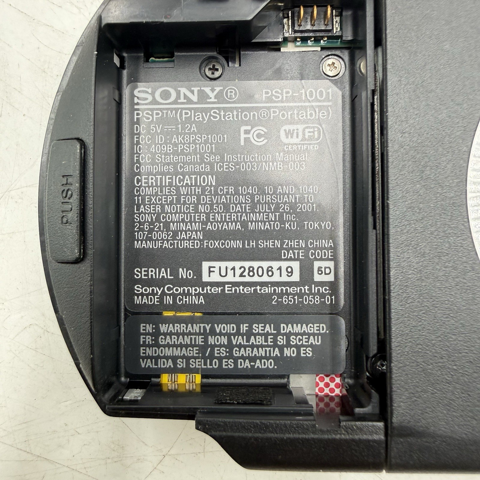 Sony PlayStation Portable PSP Console – Black (PSP-1001K) Tested W/32mb Mem Card