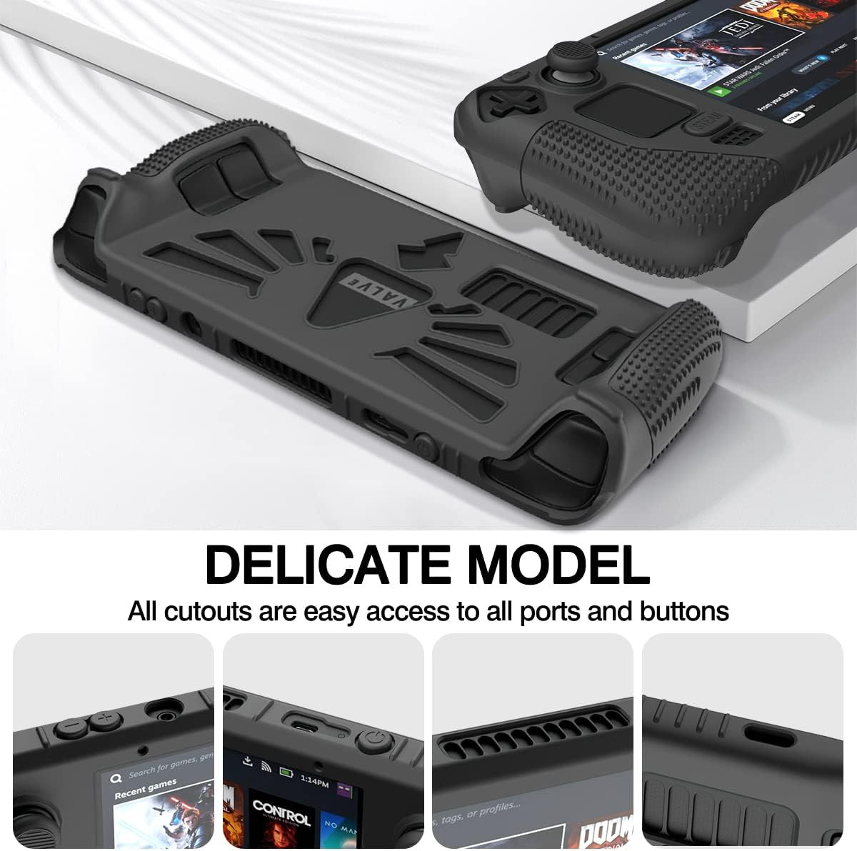 SUIHUOJI Steam Deck/Steam Deck OLED Standing Protective Case, Thickening Silicon