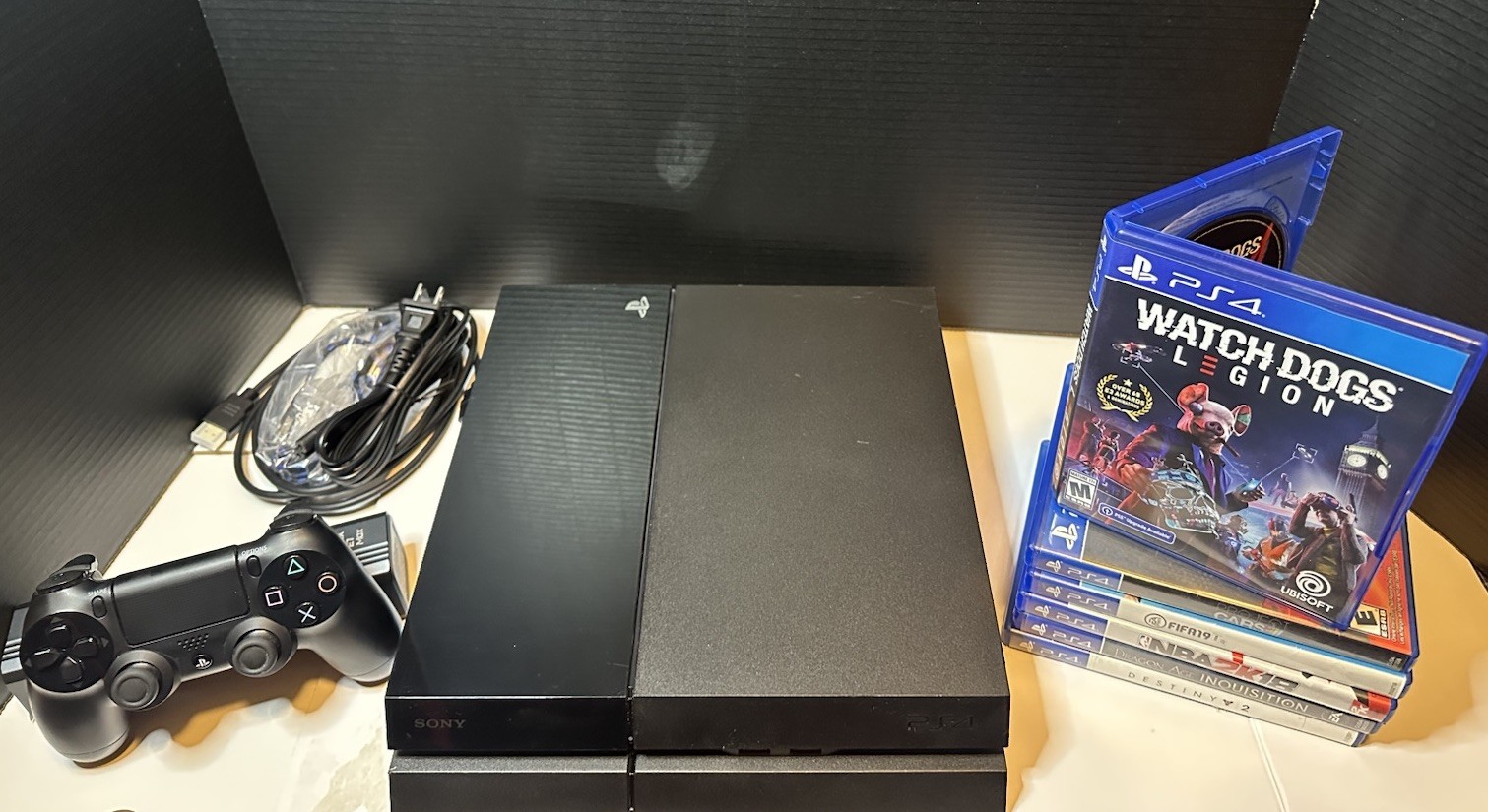 ⁠Sony PlayStation 4 PS4 500GB Console Black Bundle -Restored New Thermal 6 Games