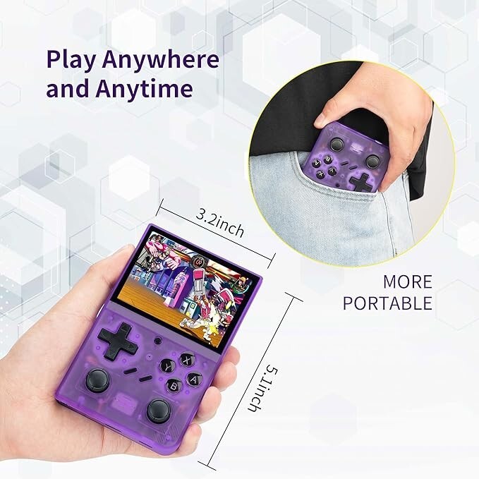 DR35 Plus Handheld Retro Gaming Console Linux System with 64G Card 15000+ Games