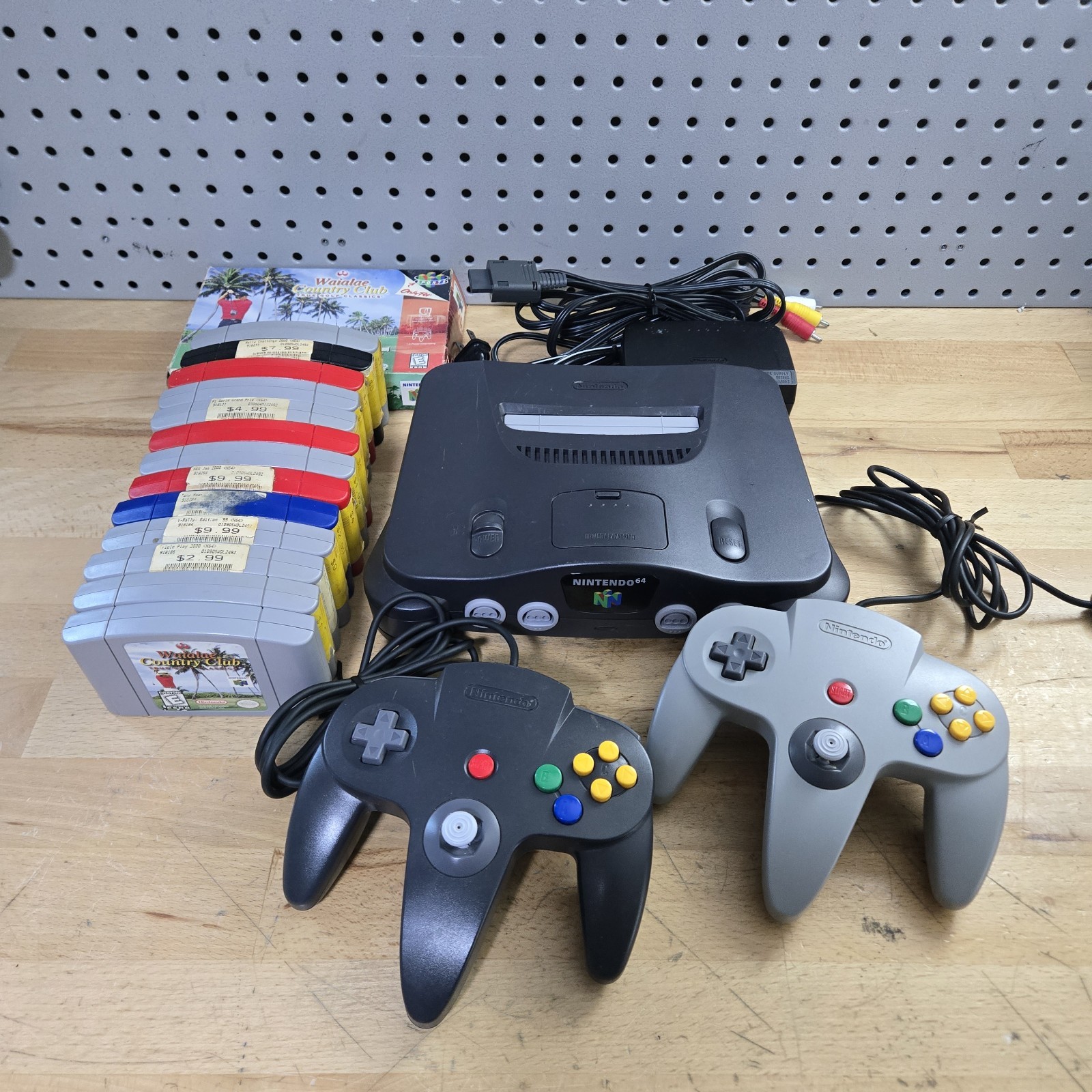 Nintendo 64 System Bundle 12 Games 2 Controllers GOOD STICKS + Wires ALL OEM