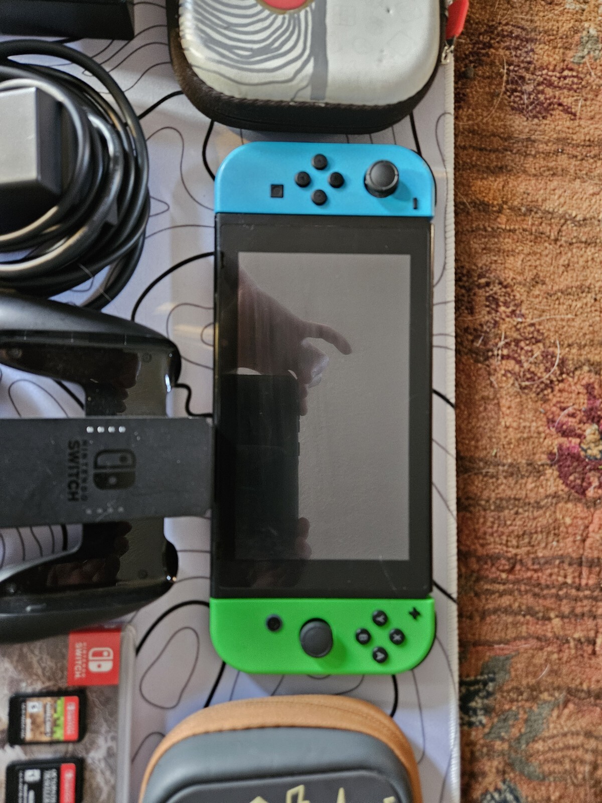 nintendo switch, 2 Games, Controller, Headphones, Cases, Charger And Port