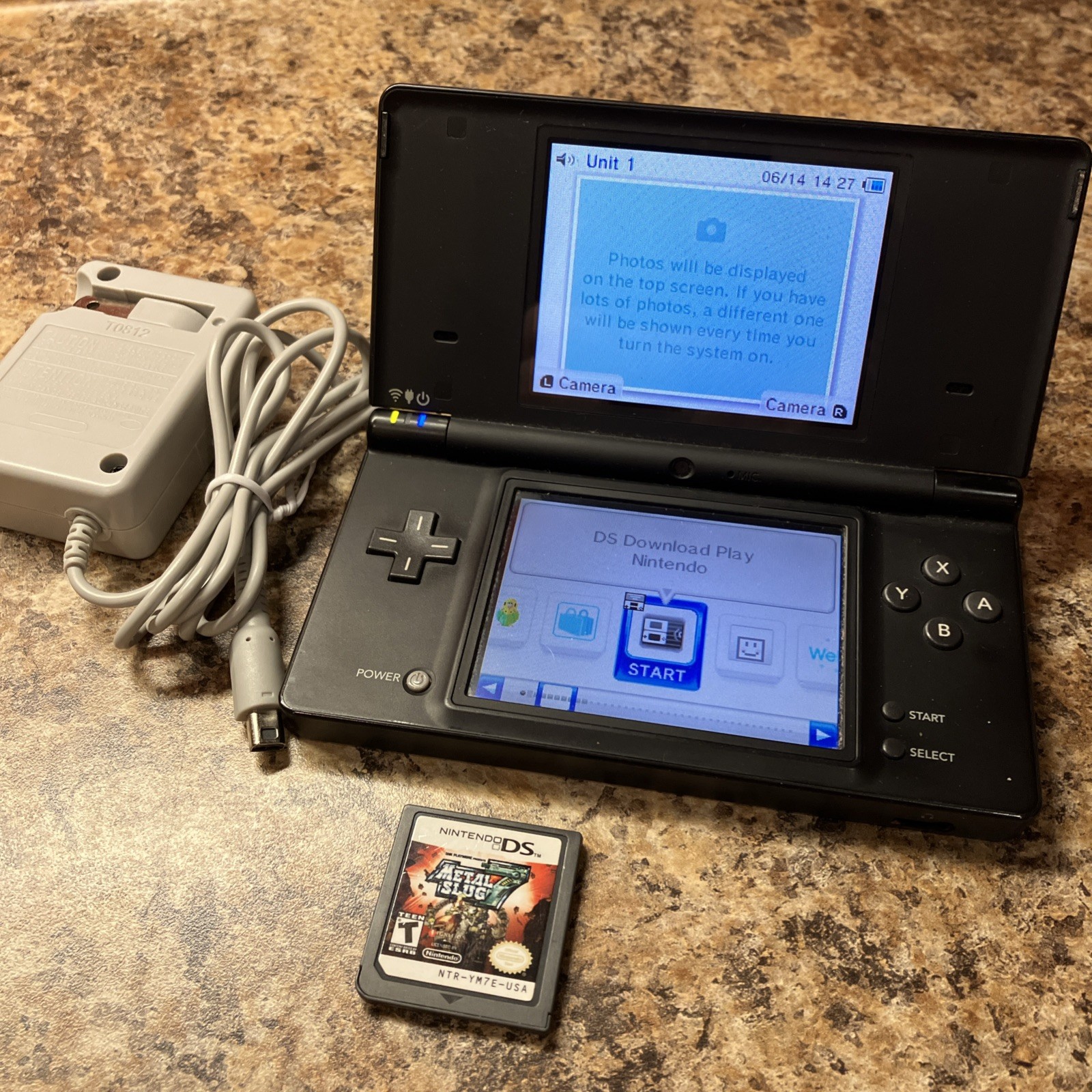 Nintendo DSi TWL-001 2008 Black Fully Functional No Stylus Includes Metal Slug 7