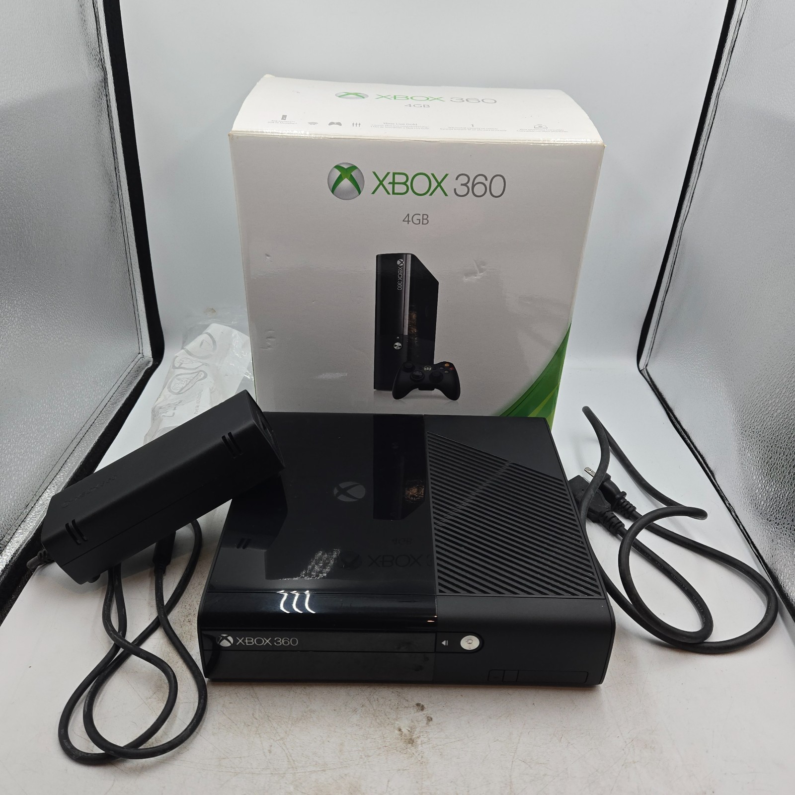 Microsoft Xbox 360 E 4GB Black Console System 4 GB Slim W/ Original Box