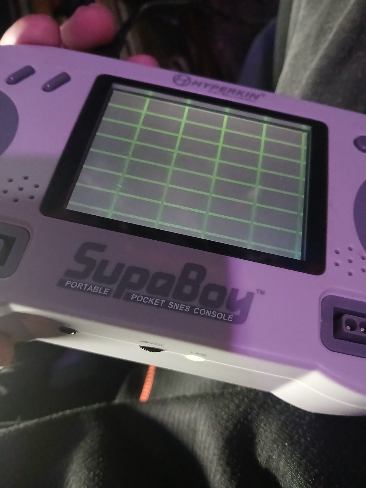 Nintendo SNES SupaBoy Hyperkin in Gray TESTED NO Battery W Madden SNES