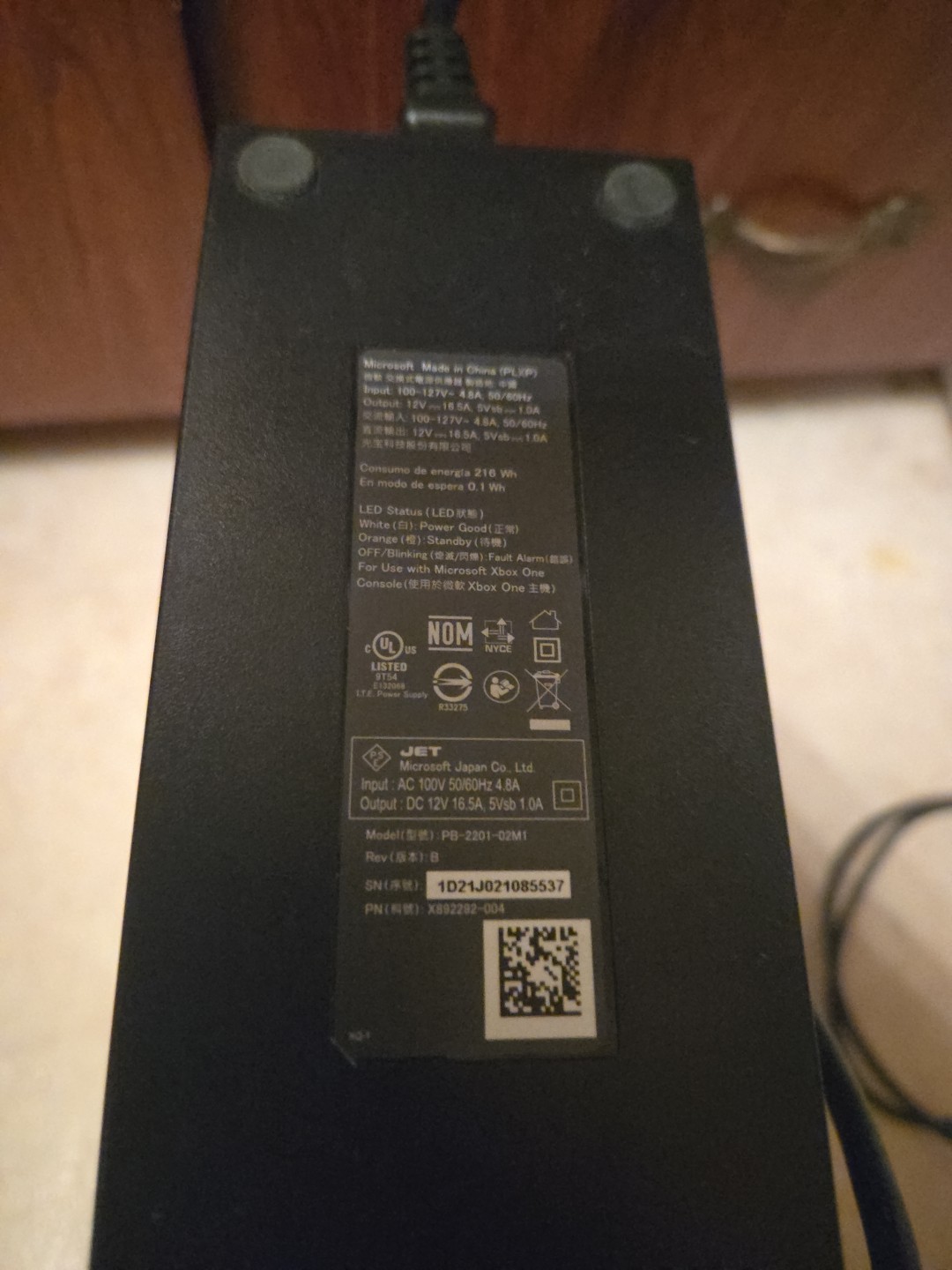 Microsoft Xbox One 500GB Black Console with Power Cord and HDMI *UNTESTED*