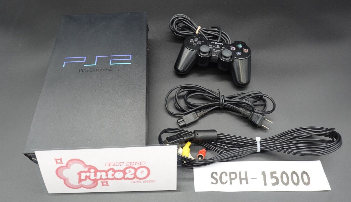 SONY PS2 PlayStation 2 SCPH-15000 Black Game Console Controller Japanese