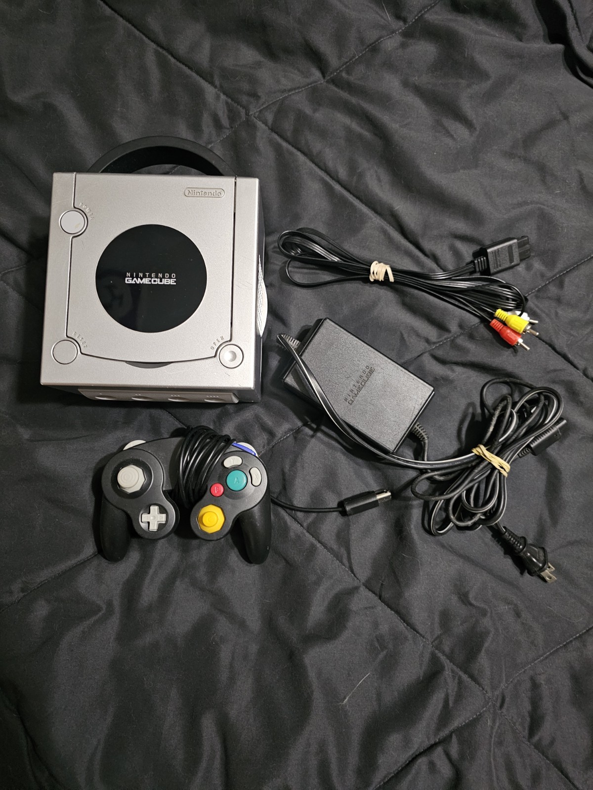 Platinum Gamecube With 3rd Party Cords And Controller