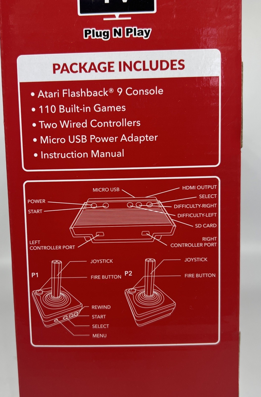 Atari Flashback 9 HDMI Retro Console 110 Games 2 controllers Open Box