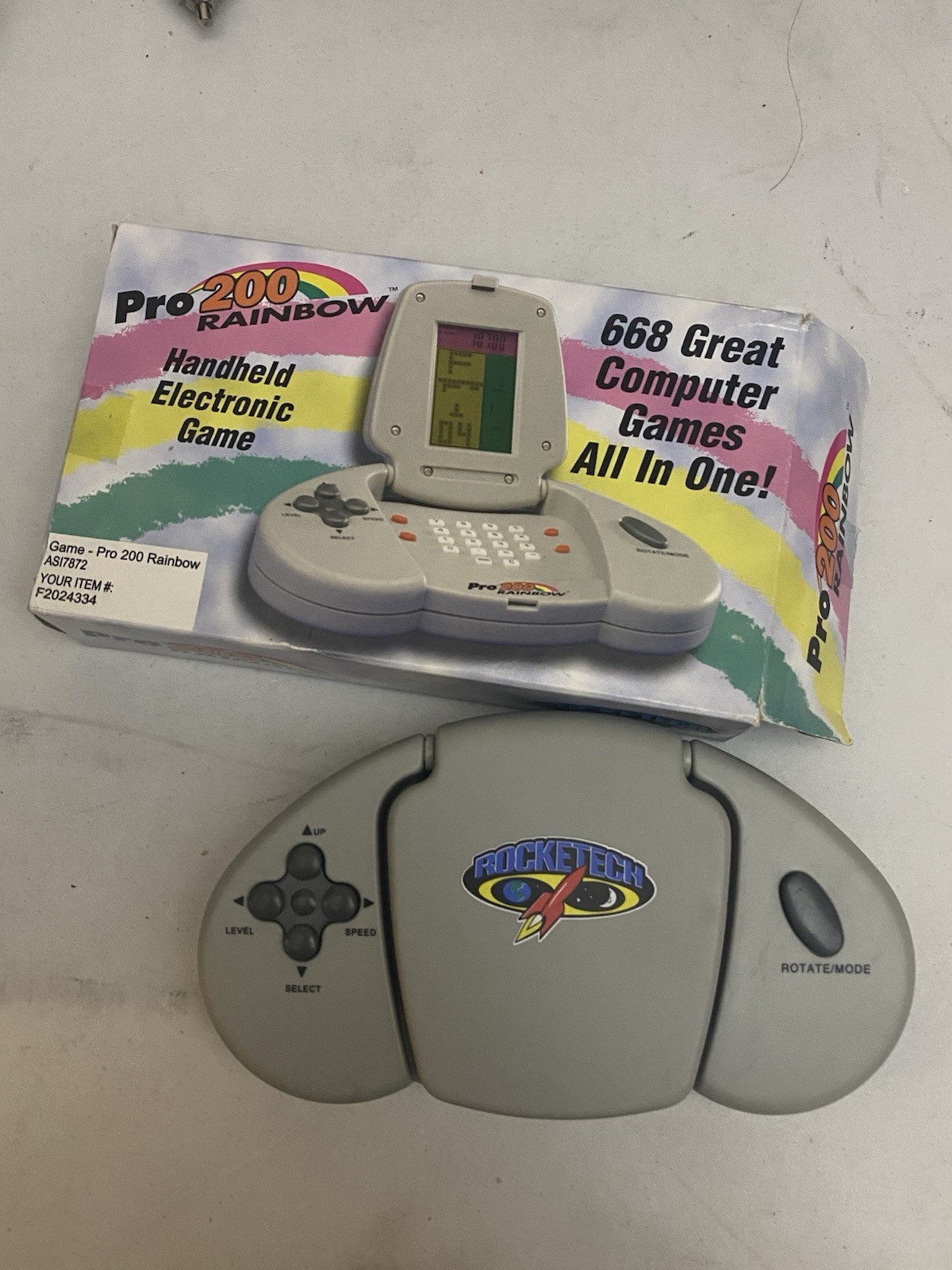 VTG Game Rocketech Pro 200 Rainbow Gaming System Tested 1998 Hand Held Like New