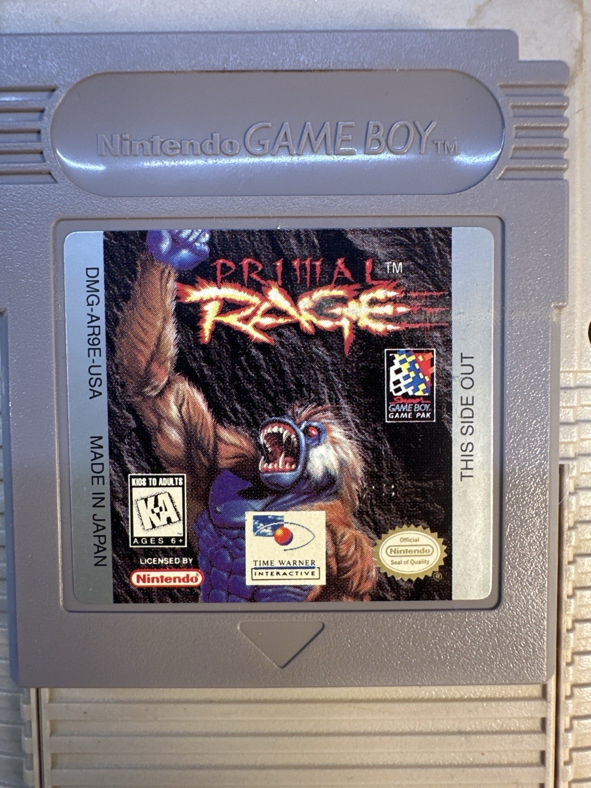 Nintendo Game Boy DMG-01 Tested Working + Primal Rage Game Bundle