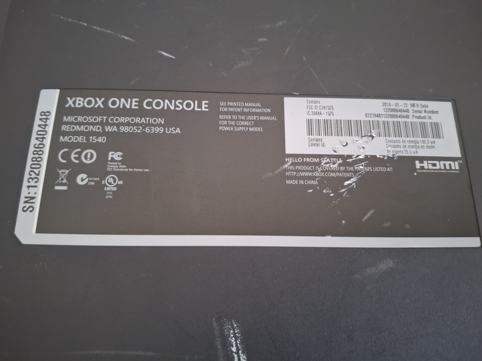 Black Xbox One Model 1540 Console Only With 2 Games