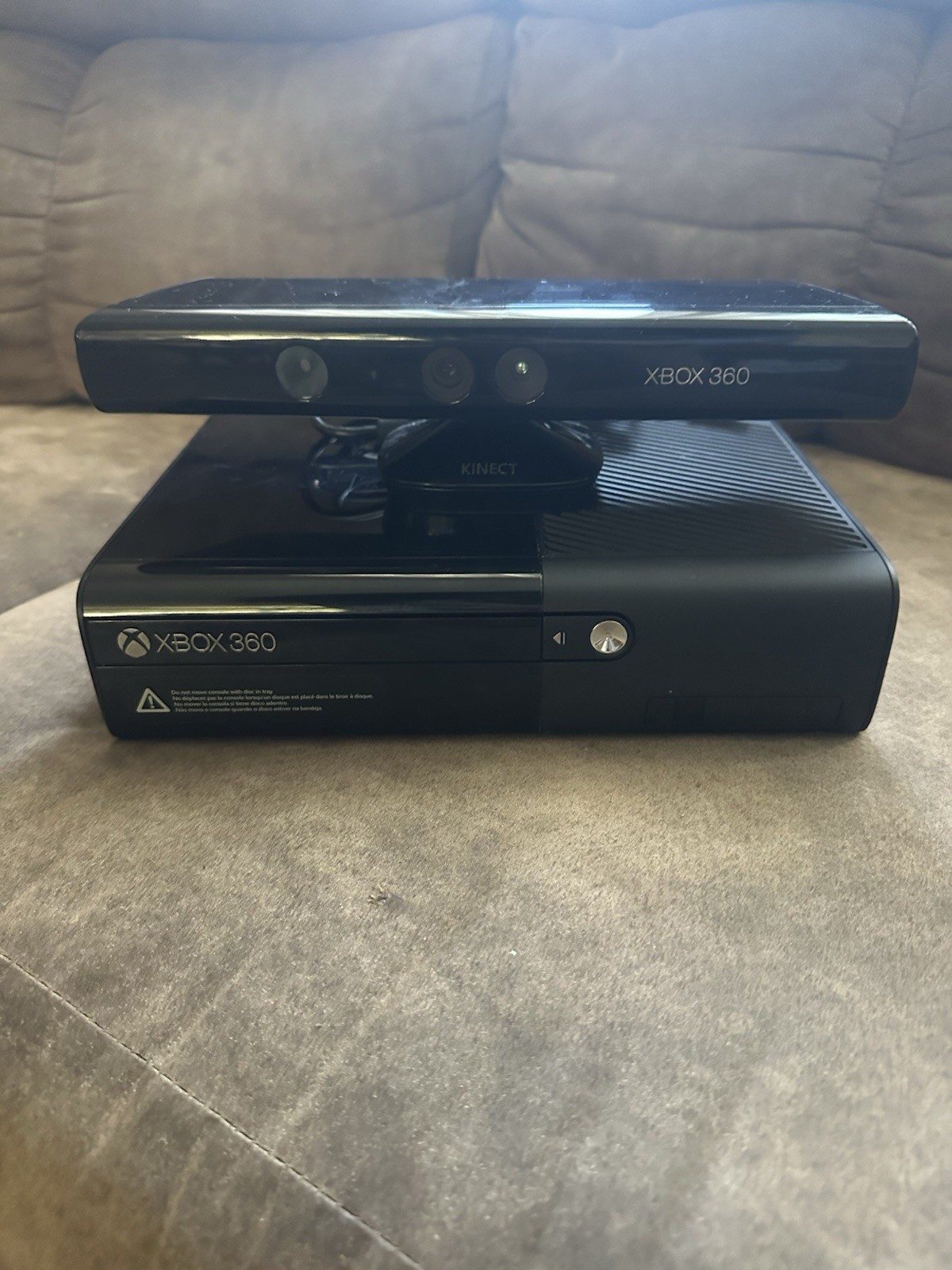 Microsoft Black Xbox 360 E Black Console with Kinect Sensor and Cables – Tested