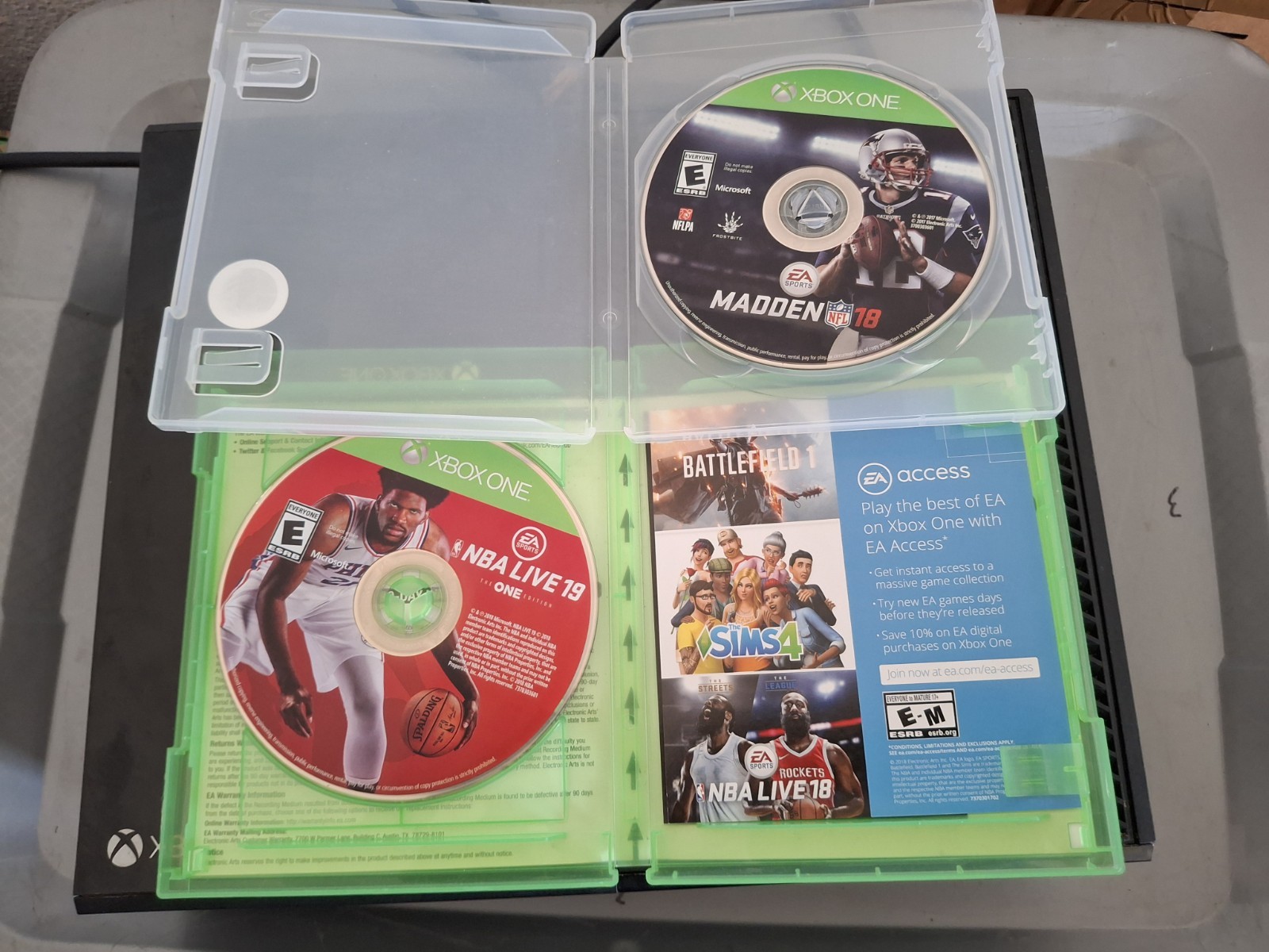 Black Xbox One Model 1540 Console Only With 2 Games