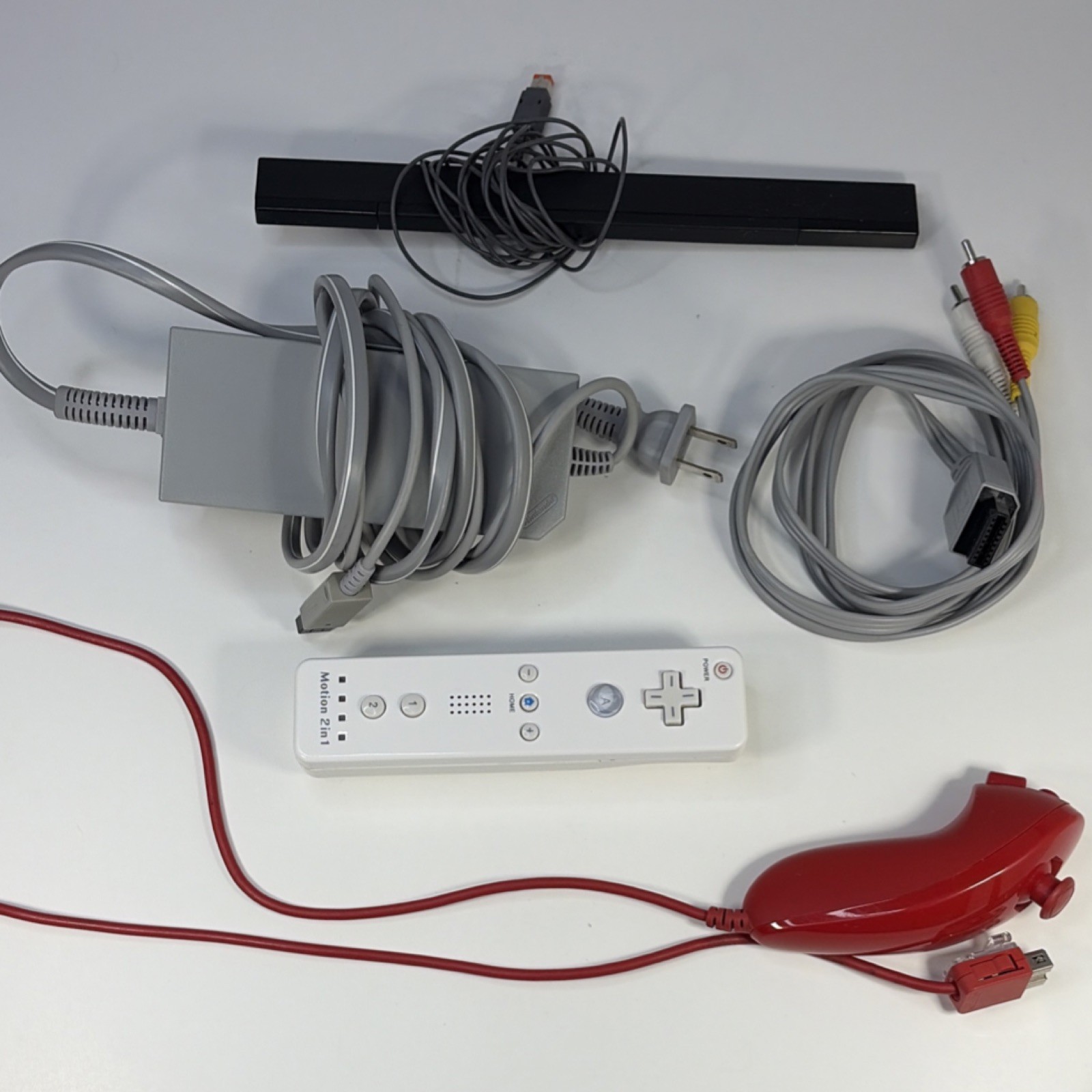 Nintendo Wii Mini Red Black Console Motion Control w/ Controller, W Mario Game!