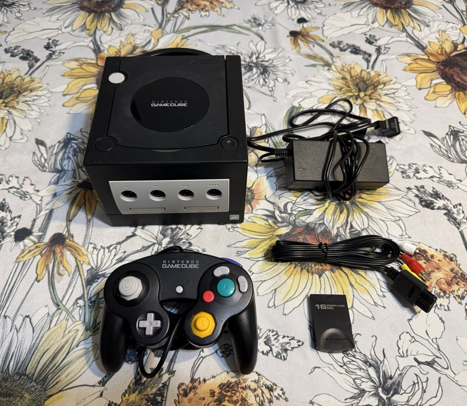Nintendo GameCube Console (DOL-001) Tested W/ Controller Cables Memory Card