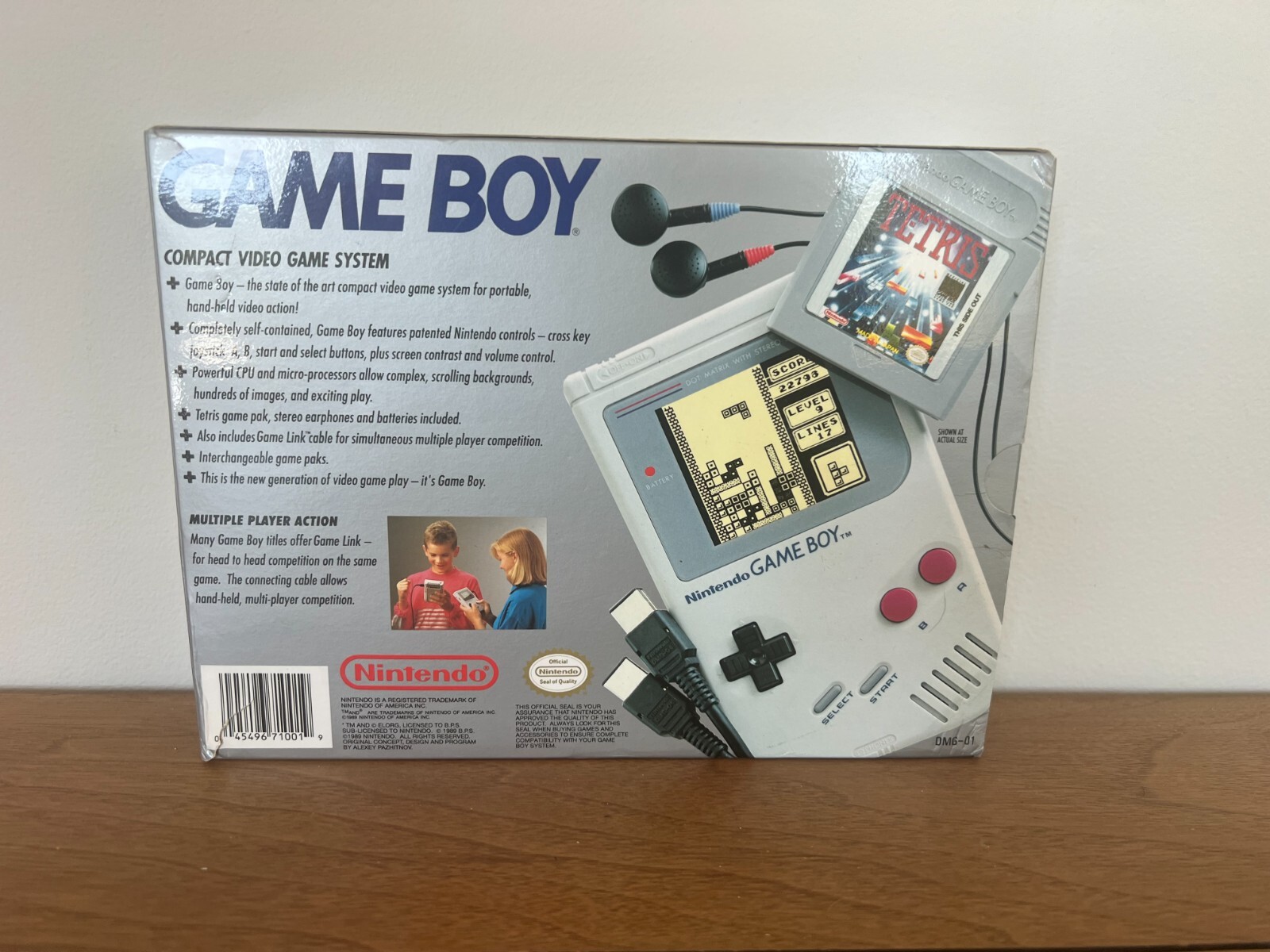 Nintendo Game Boy Handheld System 1989 COMPLETE CIB + RARE Maxell Batteries
