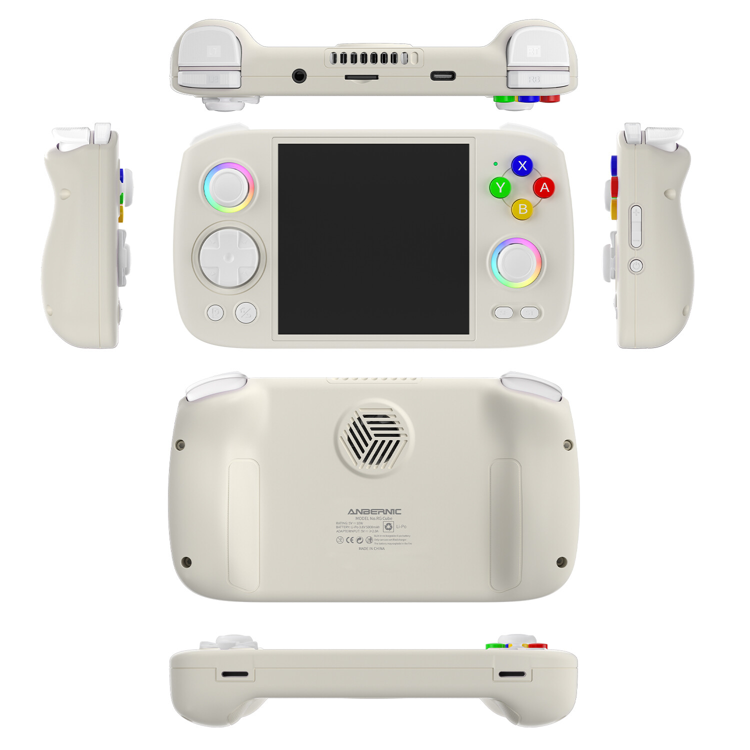 RG Cube Video Handheld Game Console Android13 T820 RGB Joystick 5200mAh