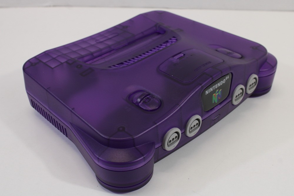Nintendo 64 Clear Transparent Purple Console LED NTSC REGION FREE Mod N64 EK546