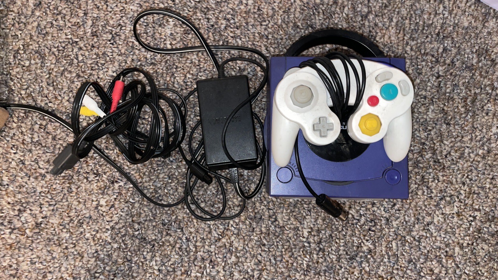 Nintendo GameCube Console DOL-001 Indigo Purple With Controller & Cords / Works