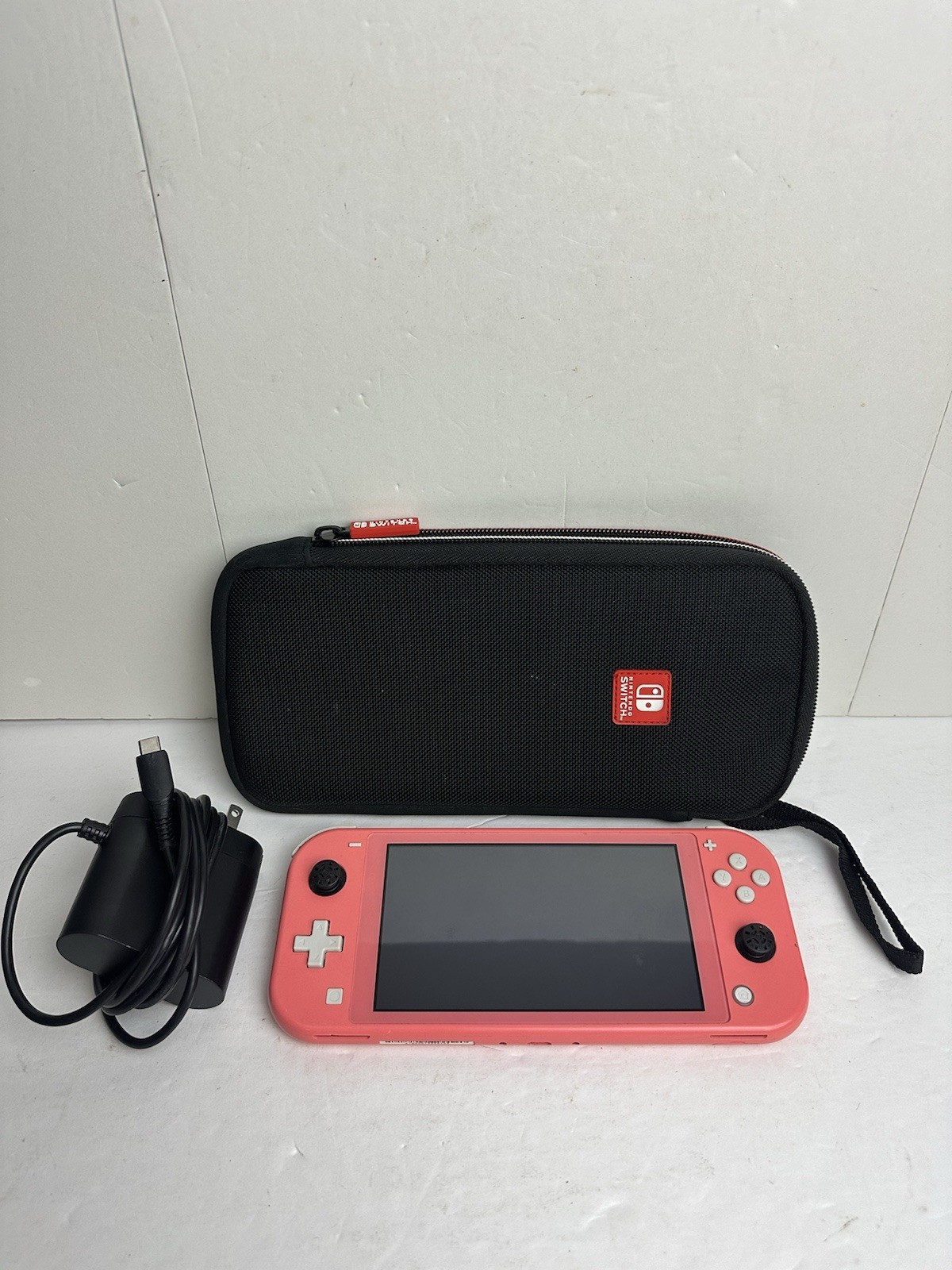 Nintendo Switch Lite Coral Pink Handheld Console 32GB with Charger & Case Read