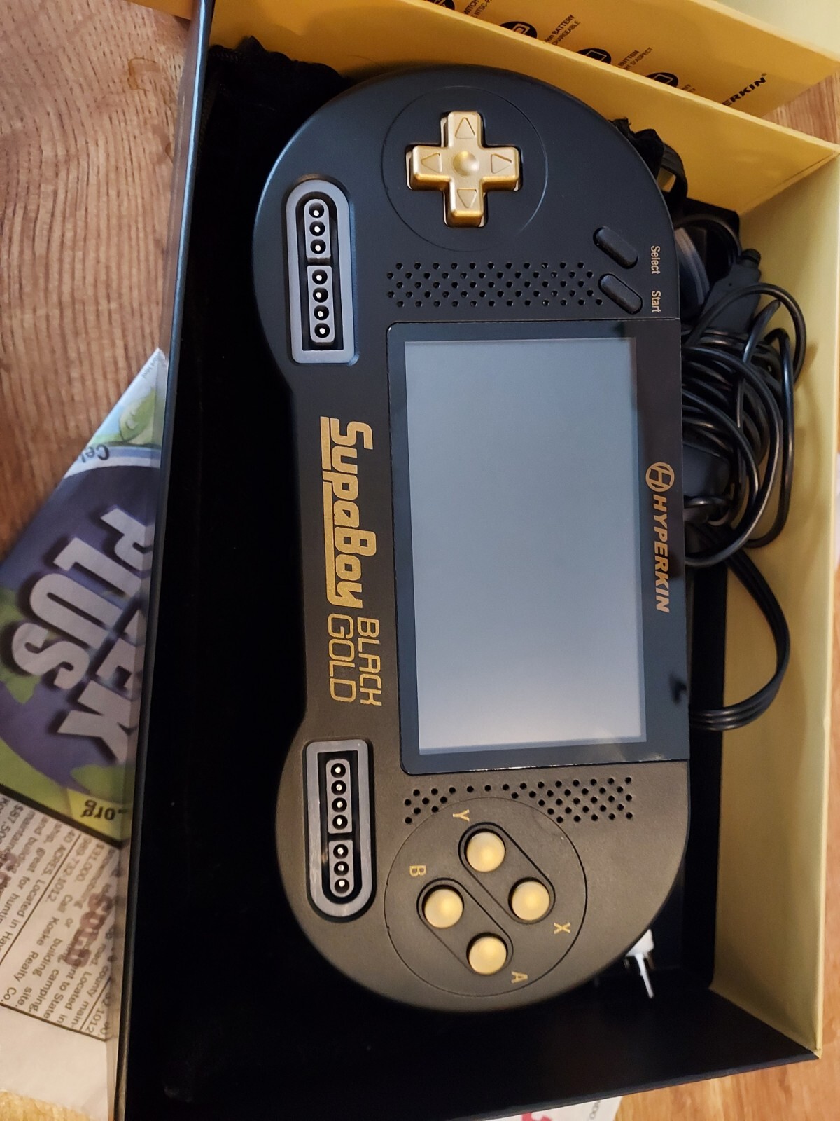 Hyperkin SupaBoy Portable Pocket BlackGold Console with stunt race fx TESTED