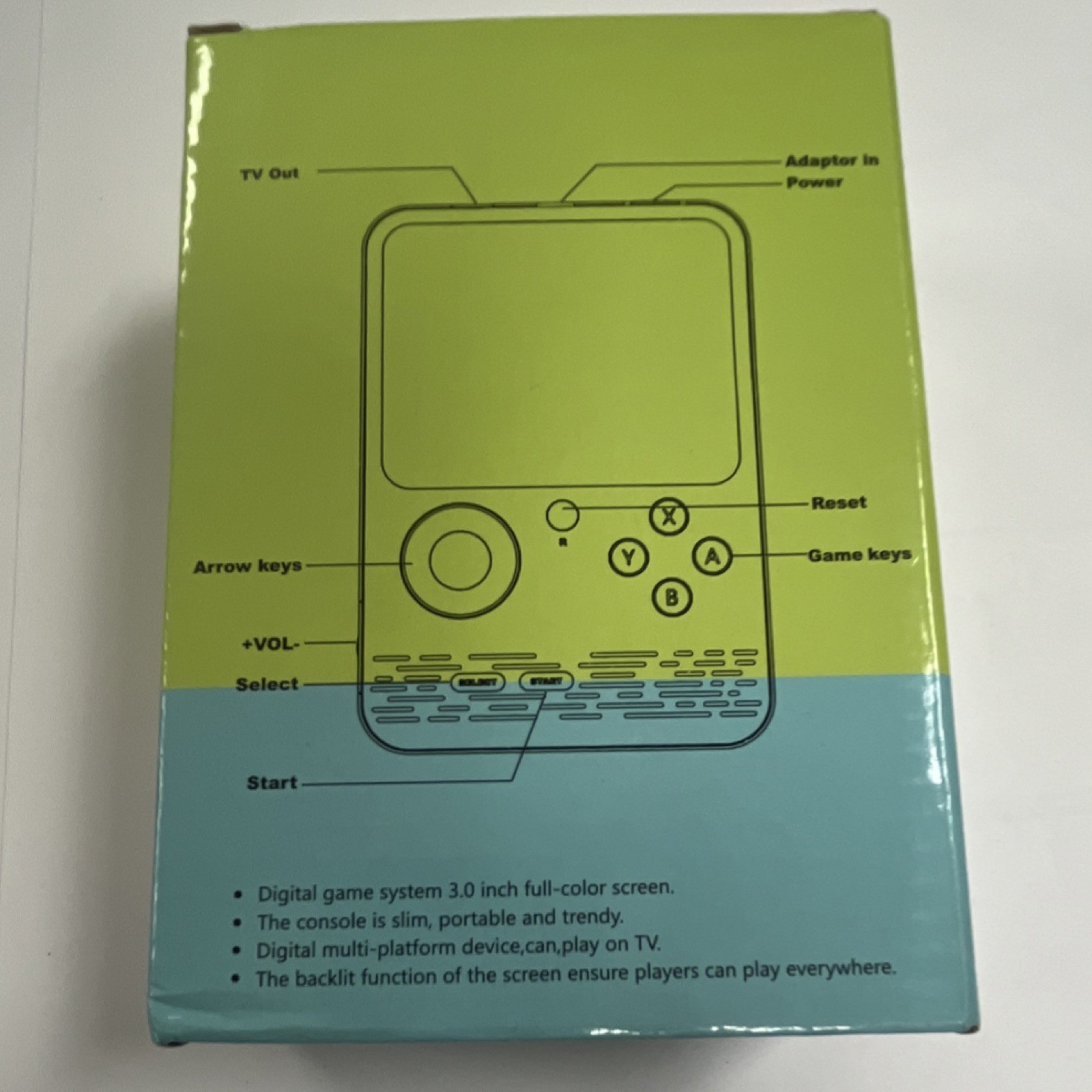 G5 Handheld Game System for Atari 2600 w/ Backlit Screen & TV Out, Green/Blue
