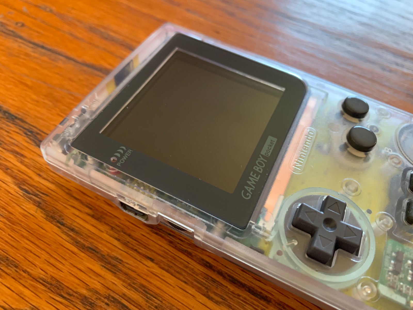 Nintendo Game Boy Pocket clear console system OSD IPS backlit screen yellow pcb