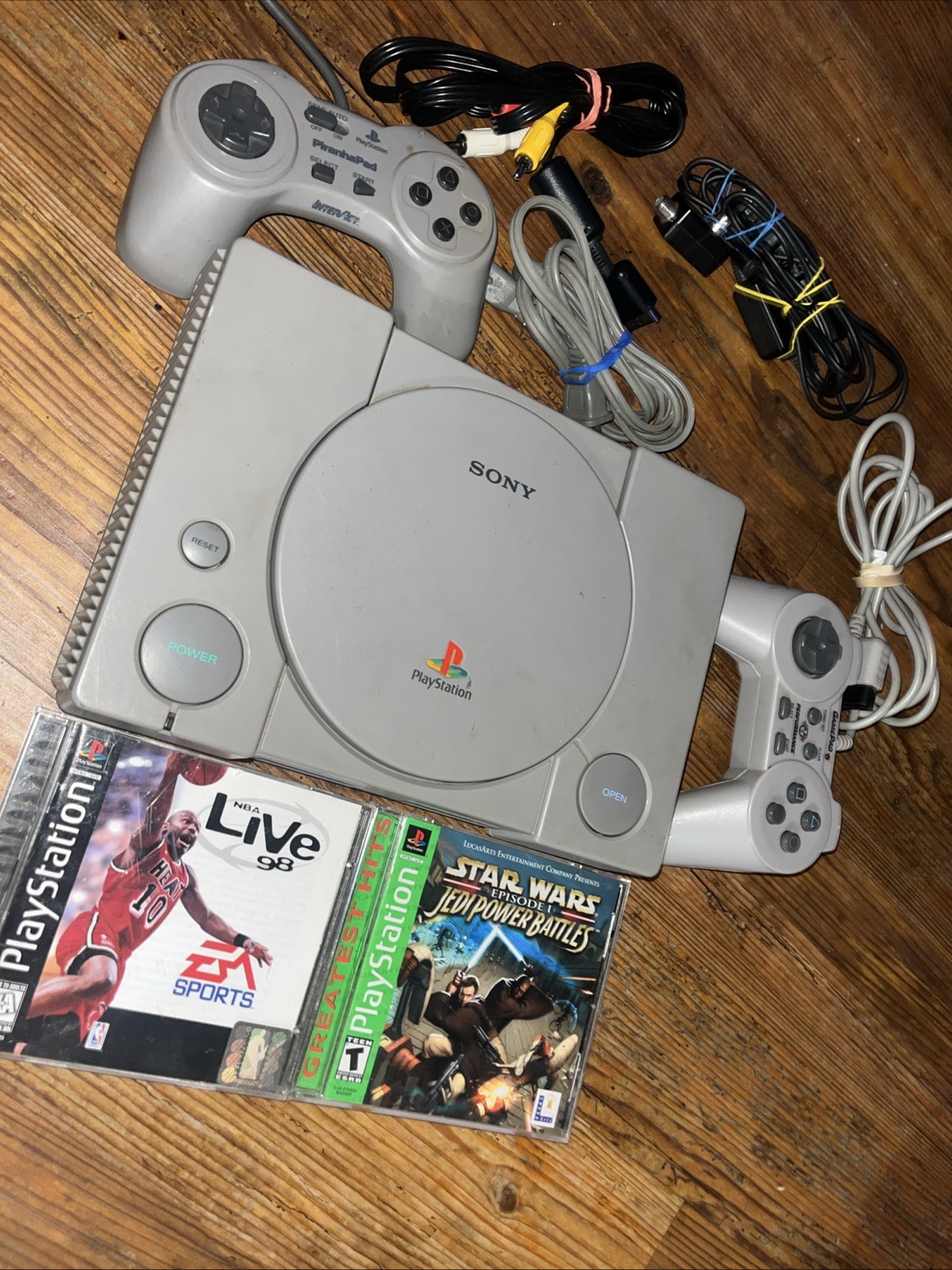 Sony PlayStation 1 PS1 Gray Console SCPH-9001 Bundle TESTED WORKING