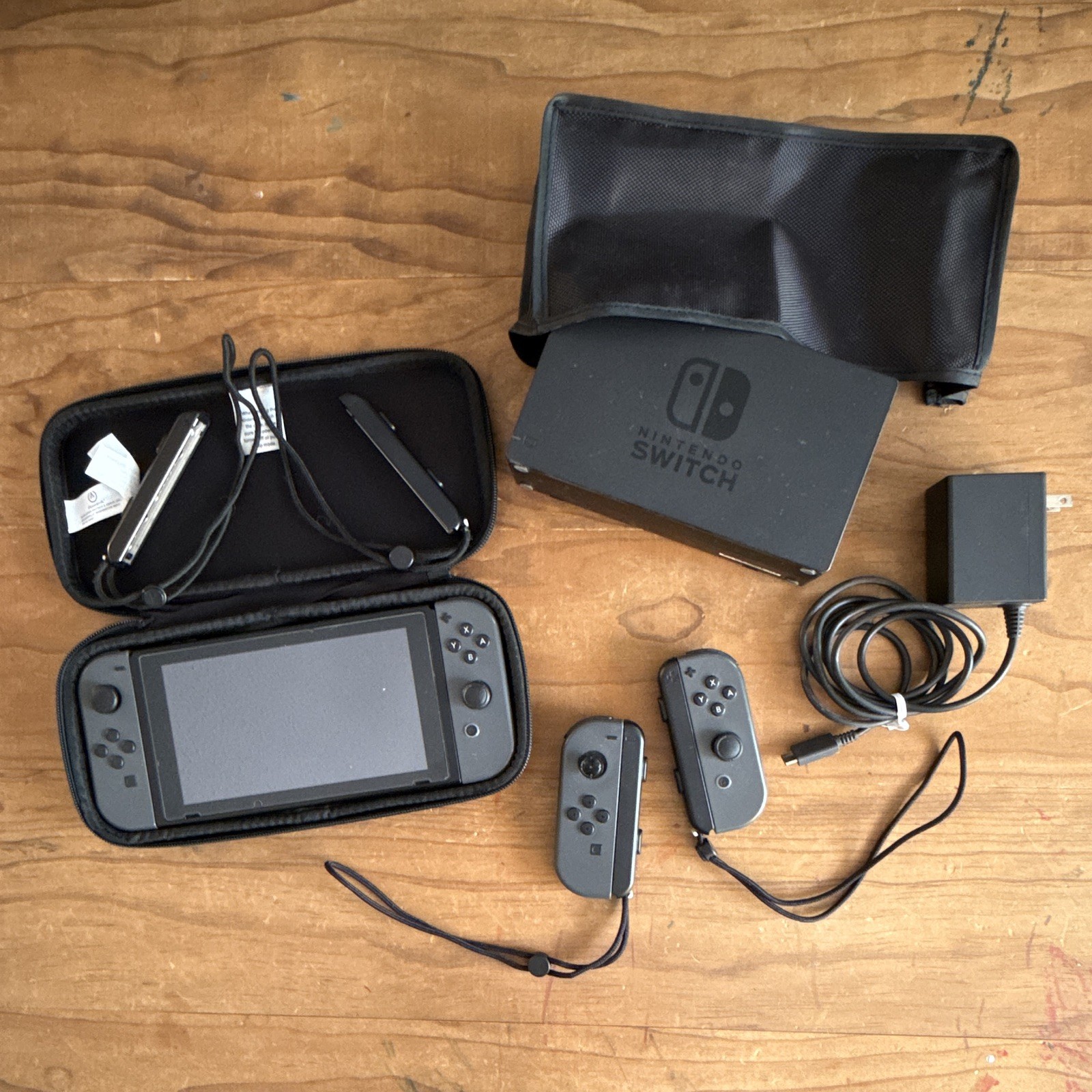 Nintendo Switch Console Gray Joy-Con Bundle w/ Dock, AC Adapter, & Case