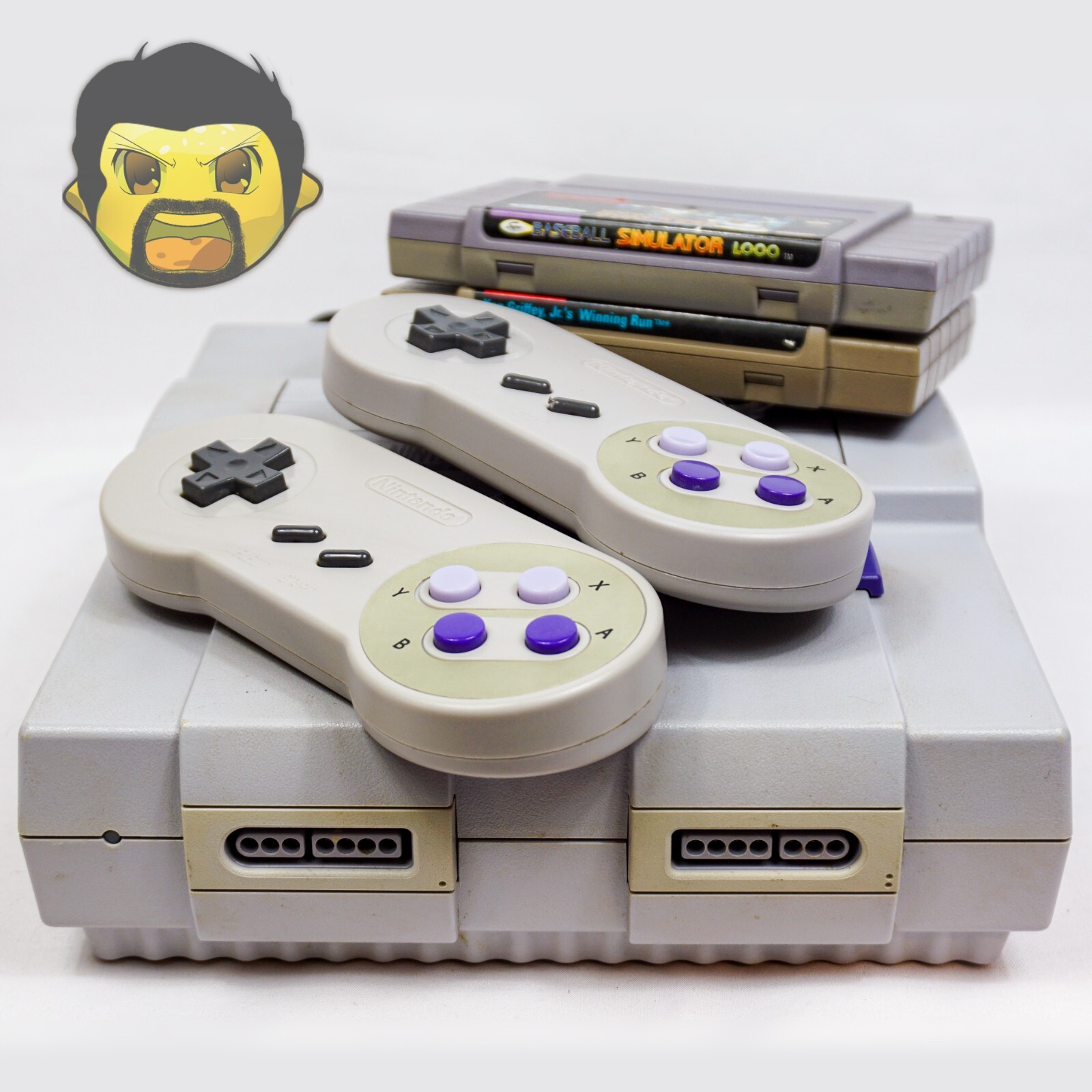 Super Nintendo SNES Console 1 Chip Bundle 2 Games 2 Controllers Manual & Cables
