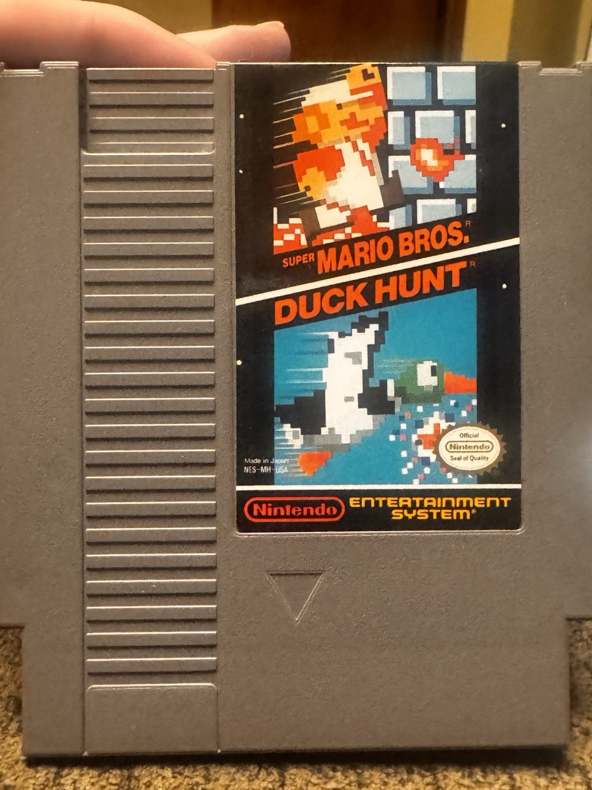 Nintendo NES Action Set System In Box CIB Tested W/ Super Mario + 5 Games-Clean
