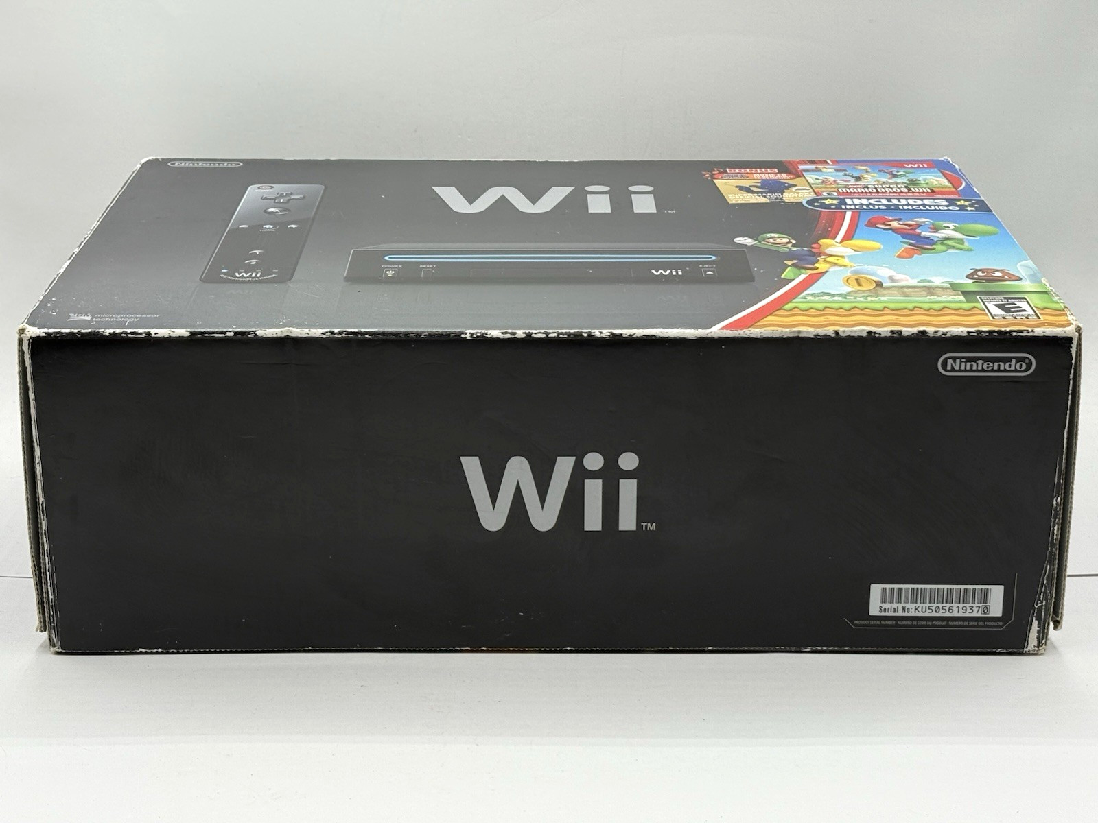 Nintendo Wii Black Console System Complete In Box New Super Mario Bros Game Set