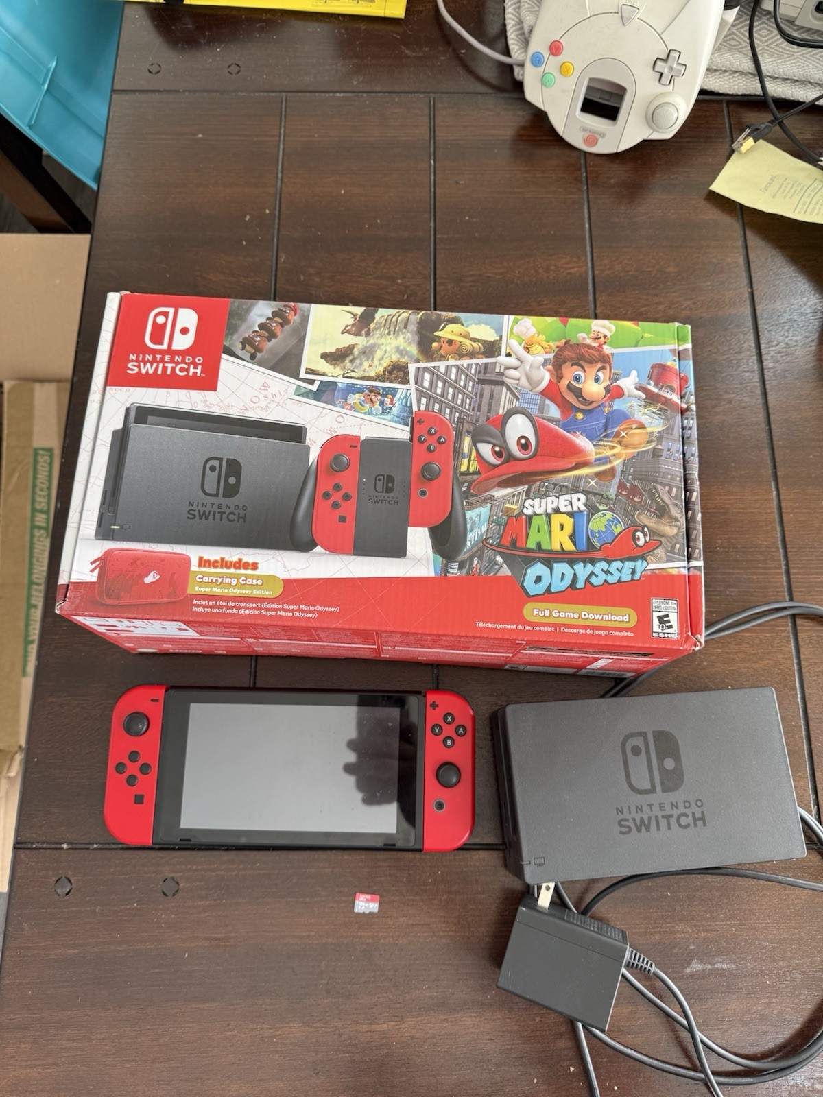 Nintendo Switch Super Mario Odyssey Edition 32GB +128gb + New Pouch. Red Console