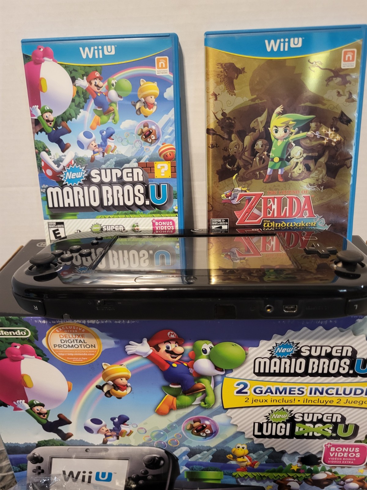 Nintendo Wii U Deluxe New Super Mario Bros. U Edition & Zelda Wind Waker Hd Game