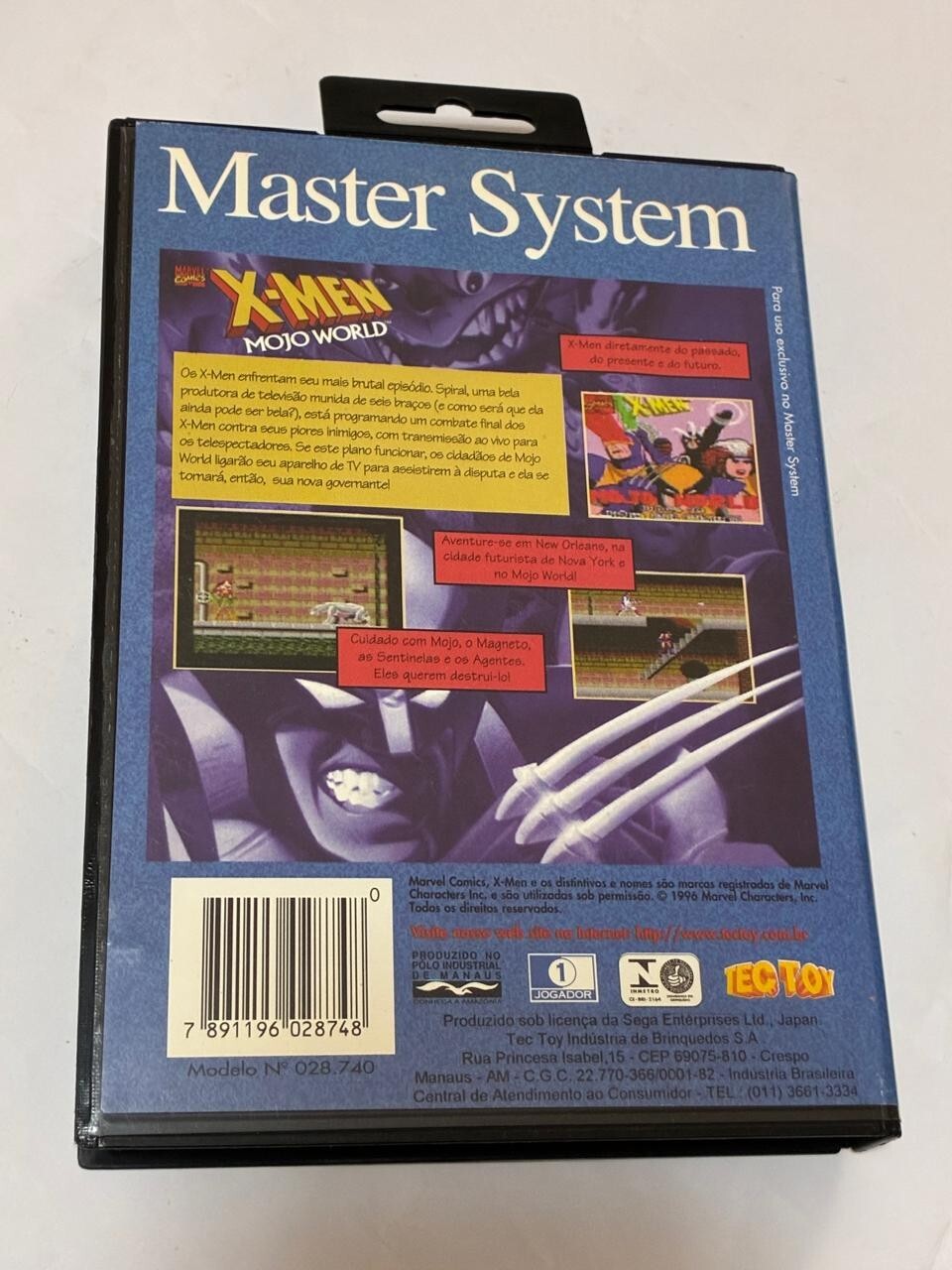 Sega Master System Tectoy : X Men Mojo World Complete box manual Exclusice game