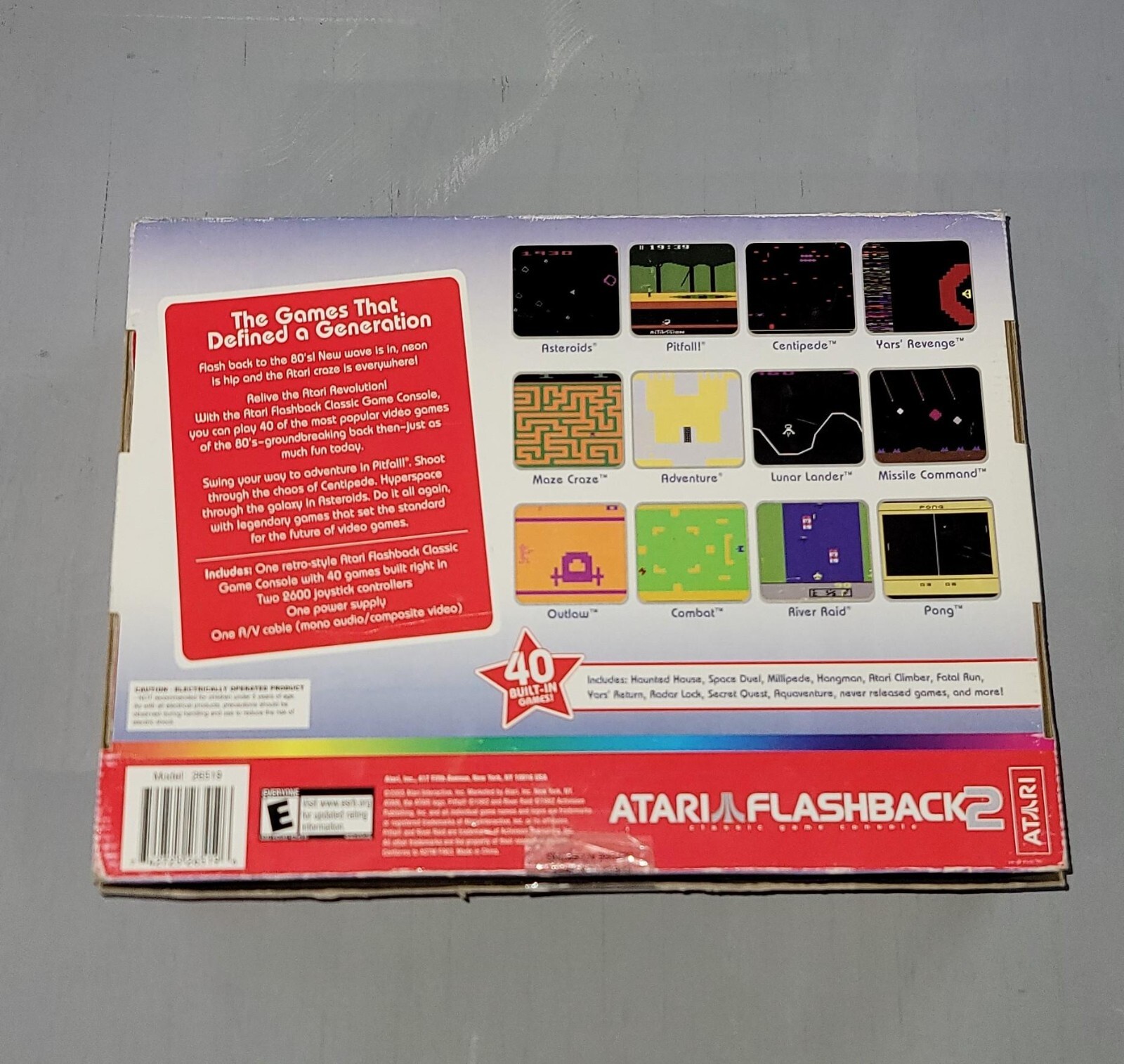 New Open Box! Atari Flashback 2 Classic Game Console with 40 Built in Games