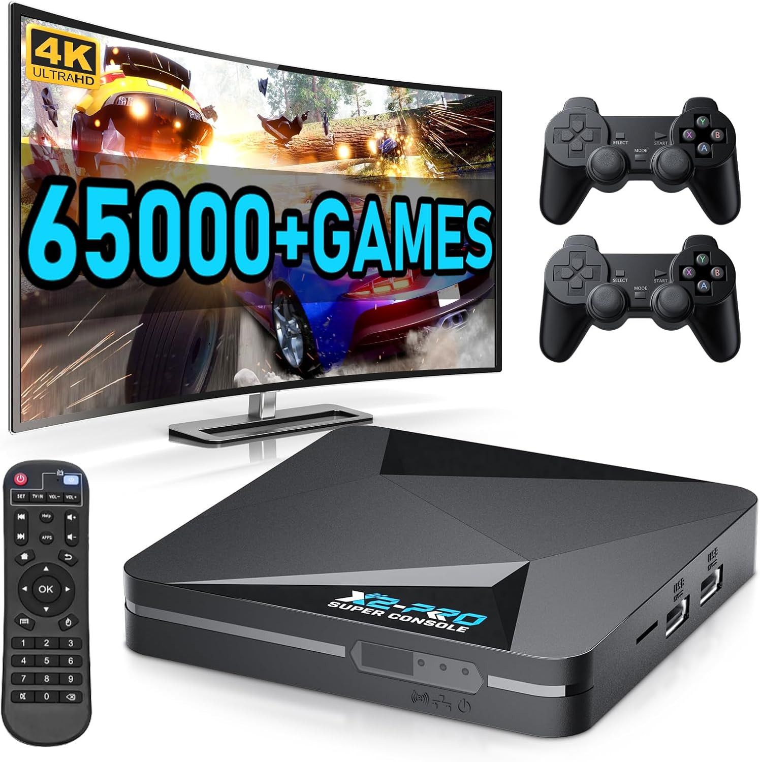 Retro Game Console with 65000+ Games, Super Console X2 Pro Video Game Console An
