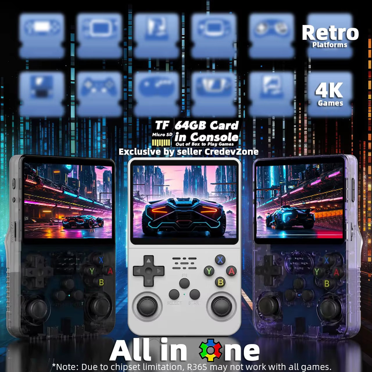 R36S Retro Game Console Handheld Video Arkos 2.0 System 3.5 Inch Single Card Por
