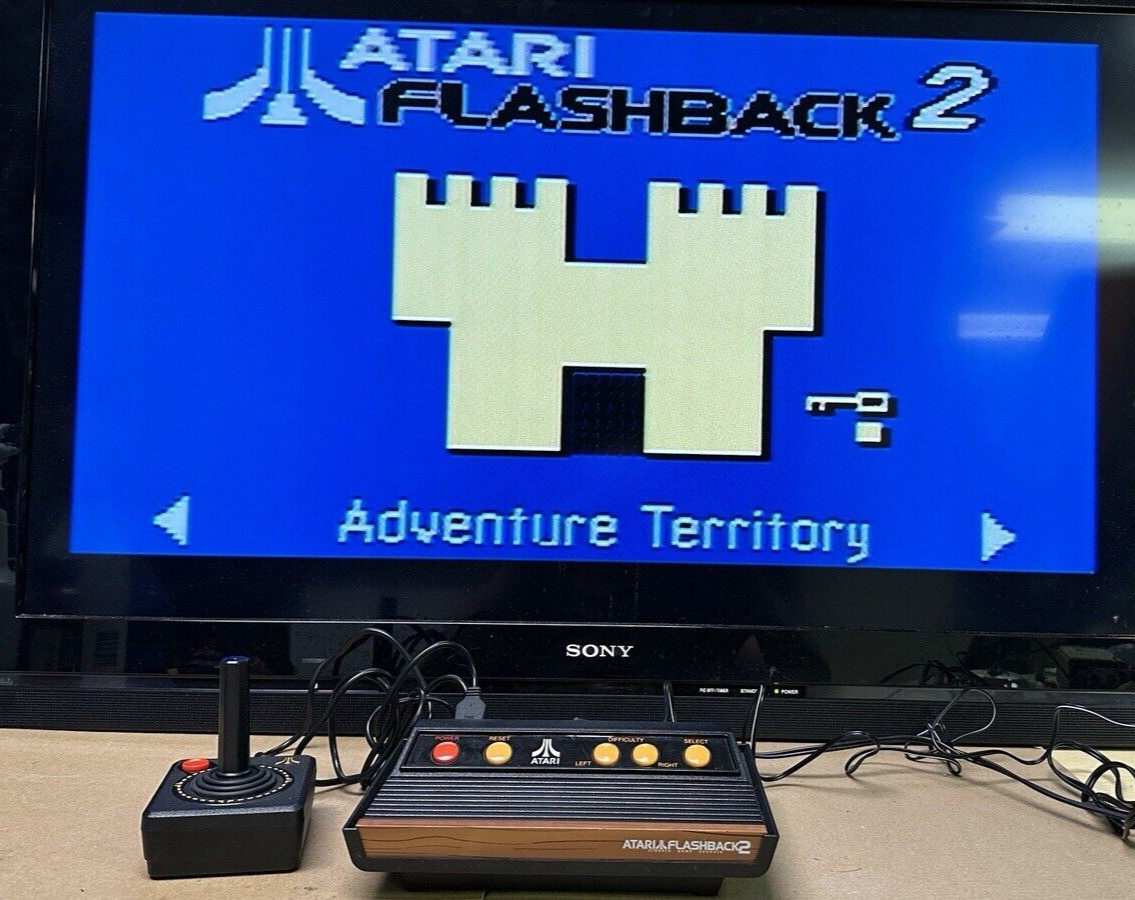 Atari Flashback 2 Classic Retro Game Console Controller TV Plug & Play Tested