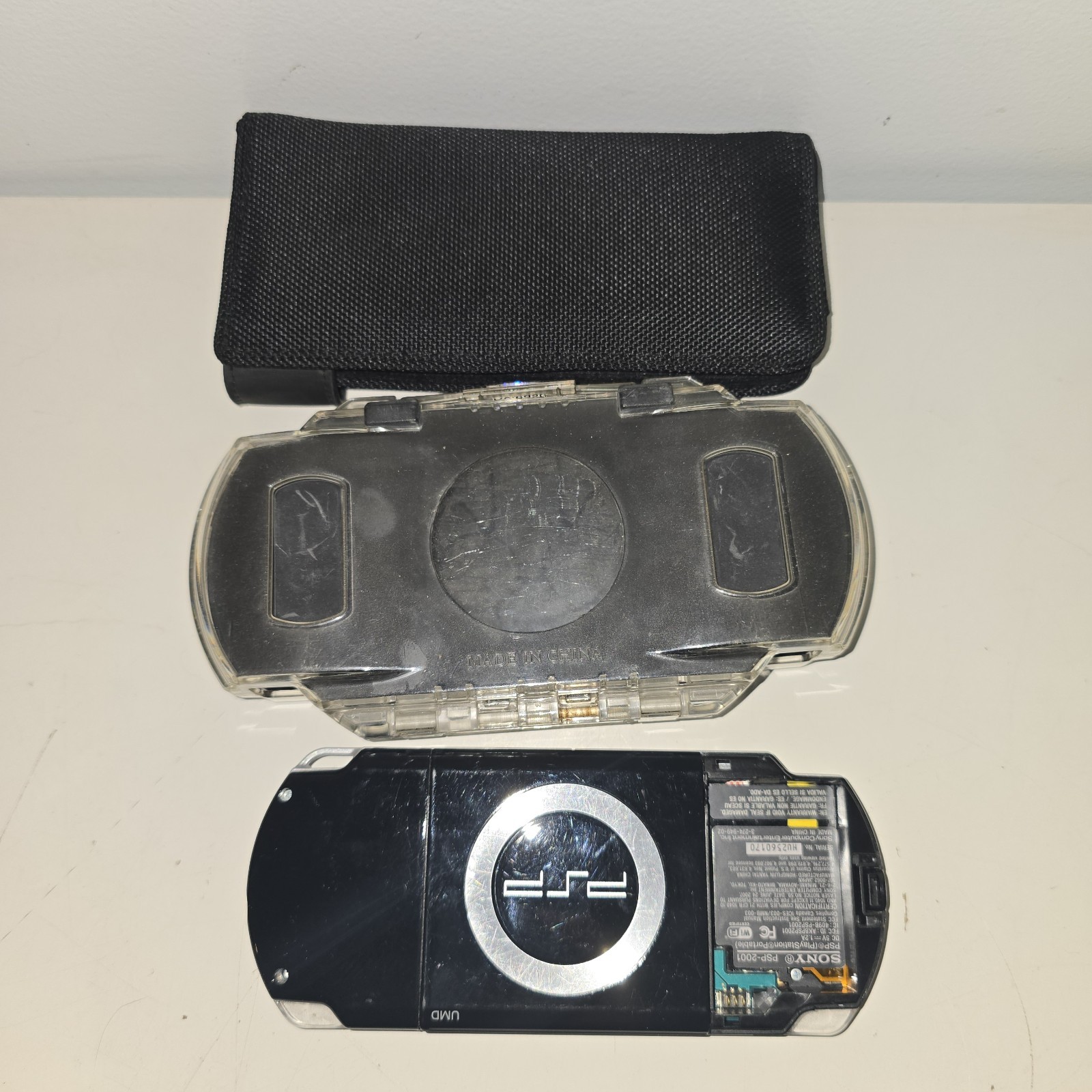 Sony PSP 2001 Black Needs Battery And Cover Game Case 1 Game No Power Cable