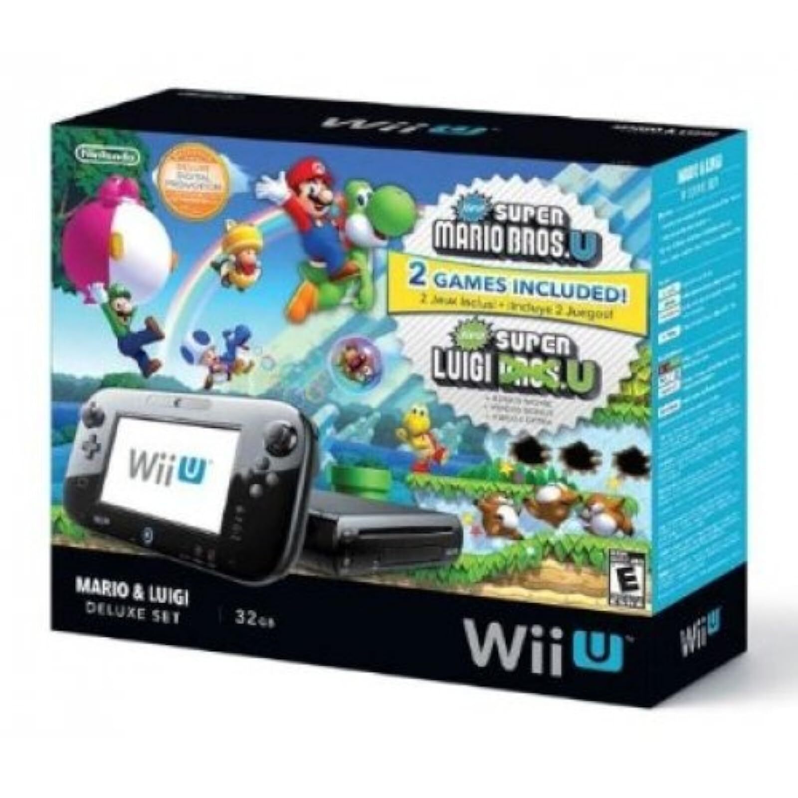 Nintendo 32GB Wii U Console Black Deluxe 32GB Very Good 9Z