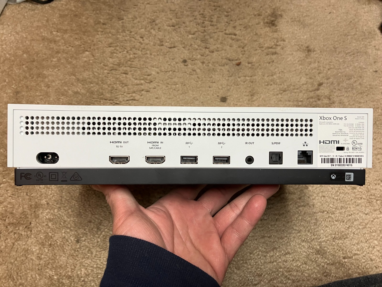 Microsoft Xbox One S 1TB Console w/ Controller Original Box Games