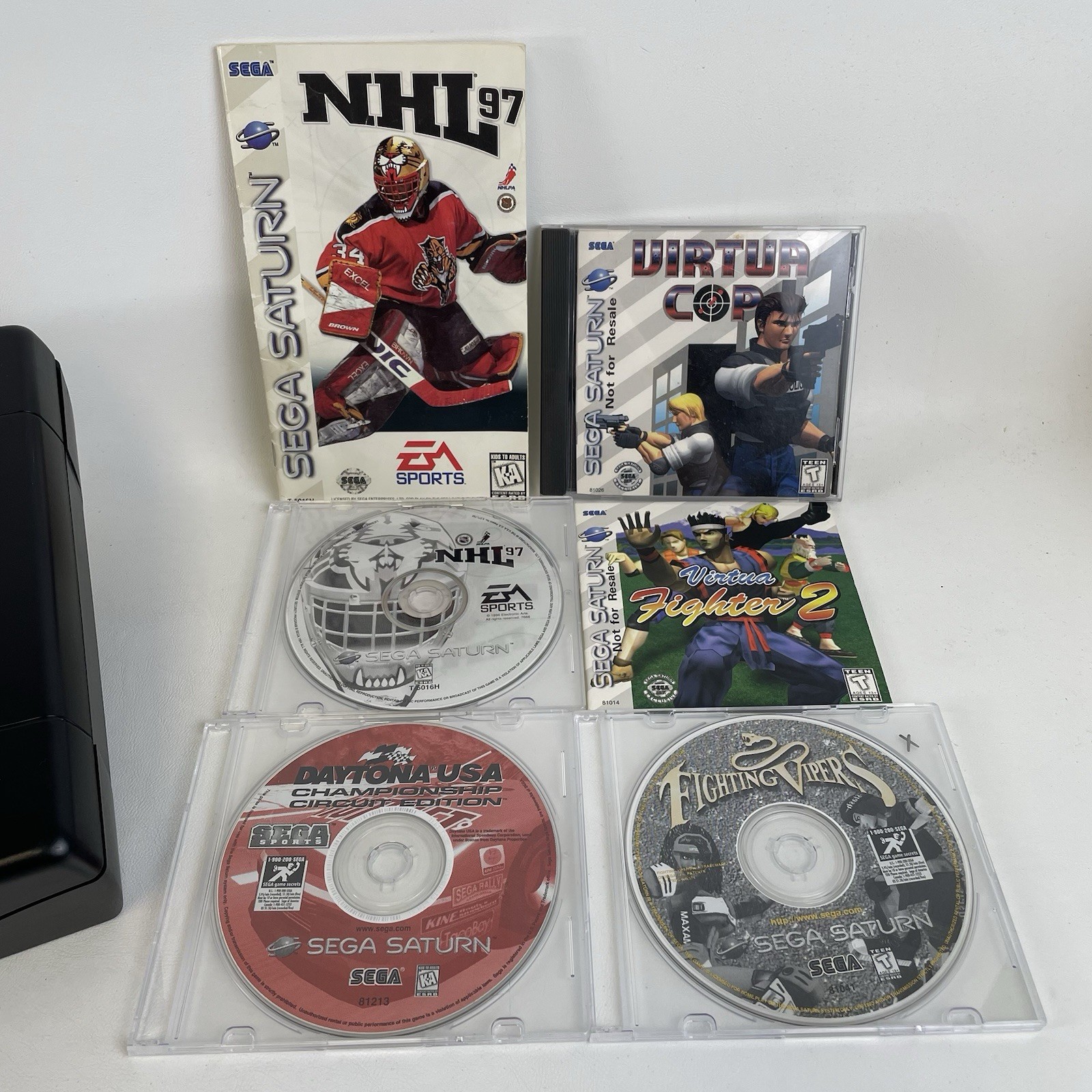 SEGA Saturn Console (MK-80000A) Bundle W Cords, Controller + 5 Games TESTED!