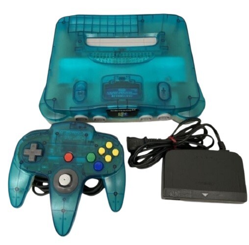 Nintendo64 Clear Blue Console Original box Tested N64 with Box