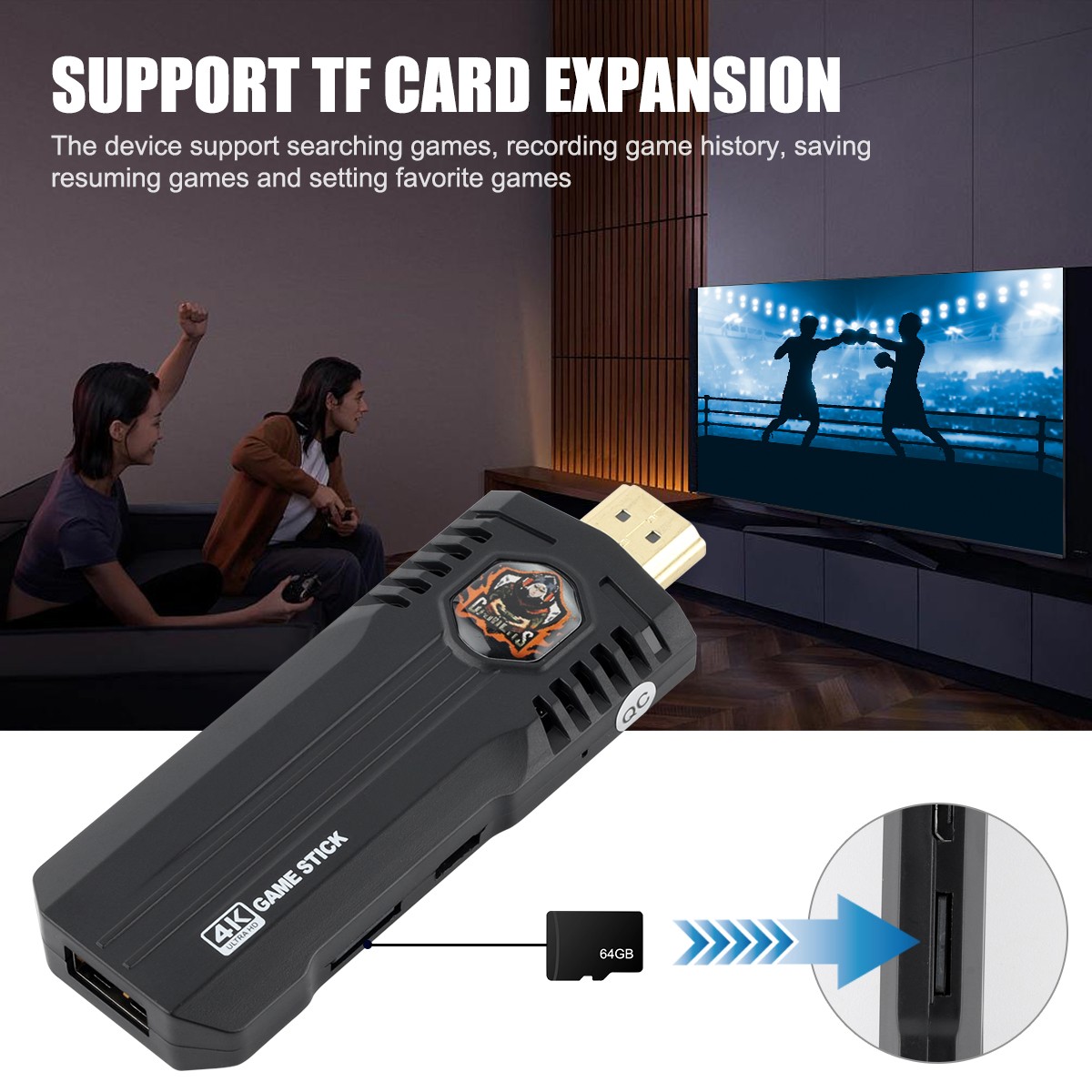 4K HDMI Retro Game Console Output Plug and Play 30000+ Game Gamepad Controllers